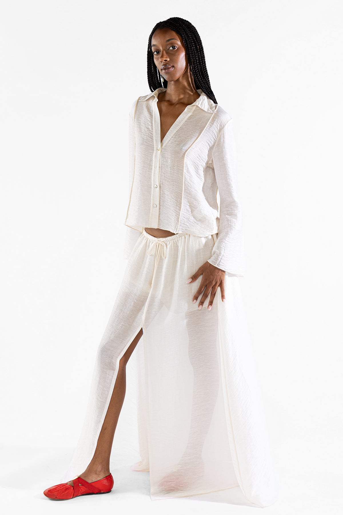 Camisa Angie Crema Tops y Camisas Polonio UY