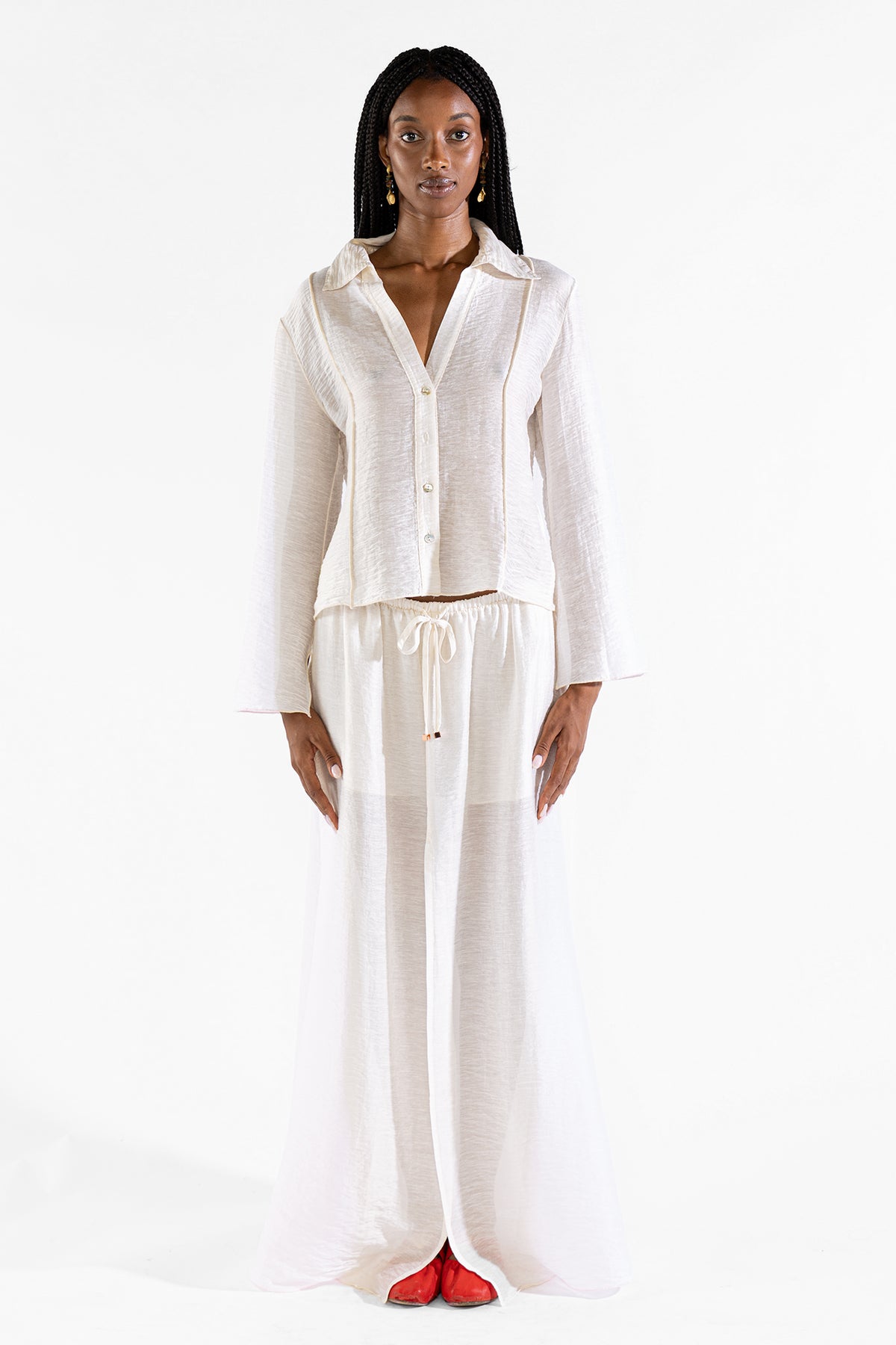 Camisa Angie Crema Tops y Camisas Polonio UY