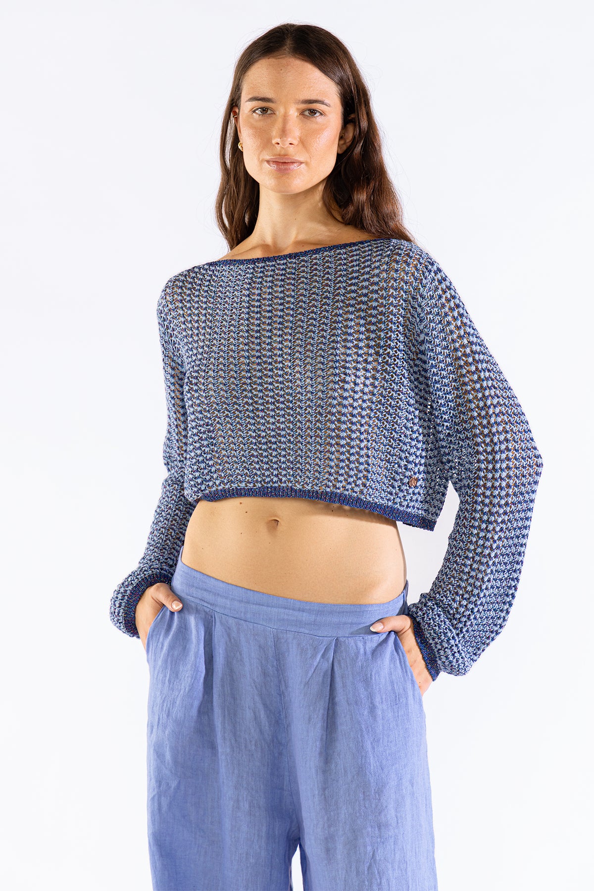 Crop Sweater Blueberry Sweater Polonio UY