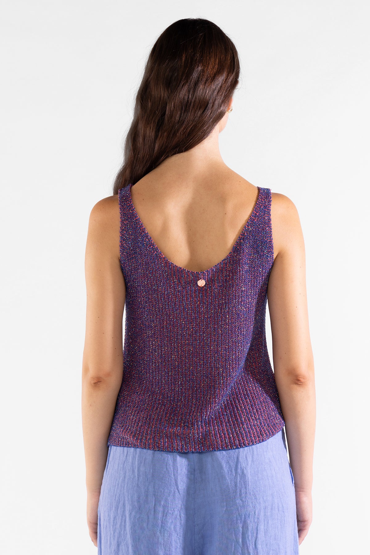 Eli Top Tejido Lurex Blueberry Tops y Camisas Polonio UY