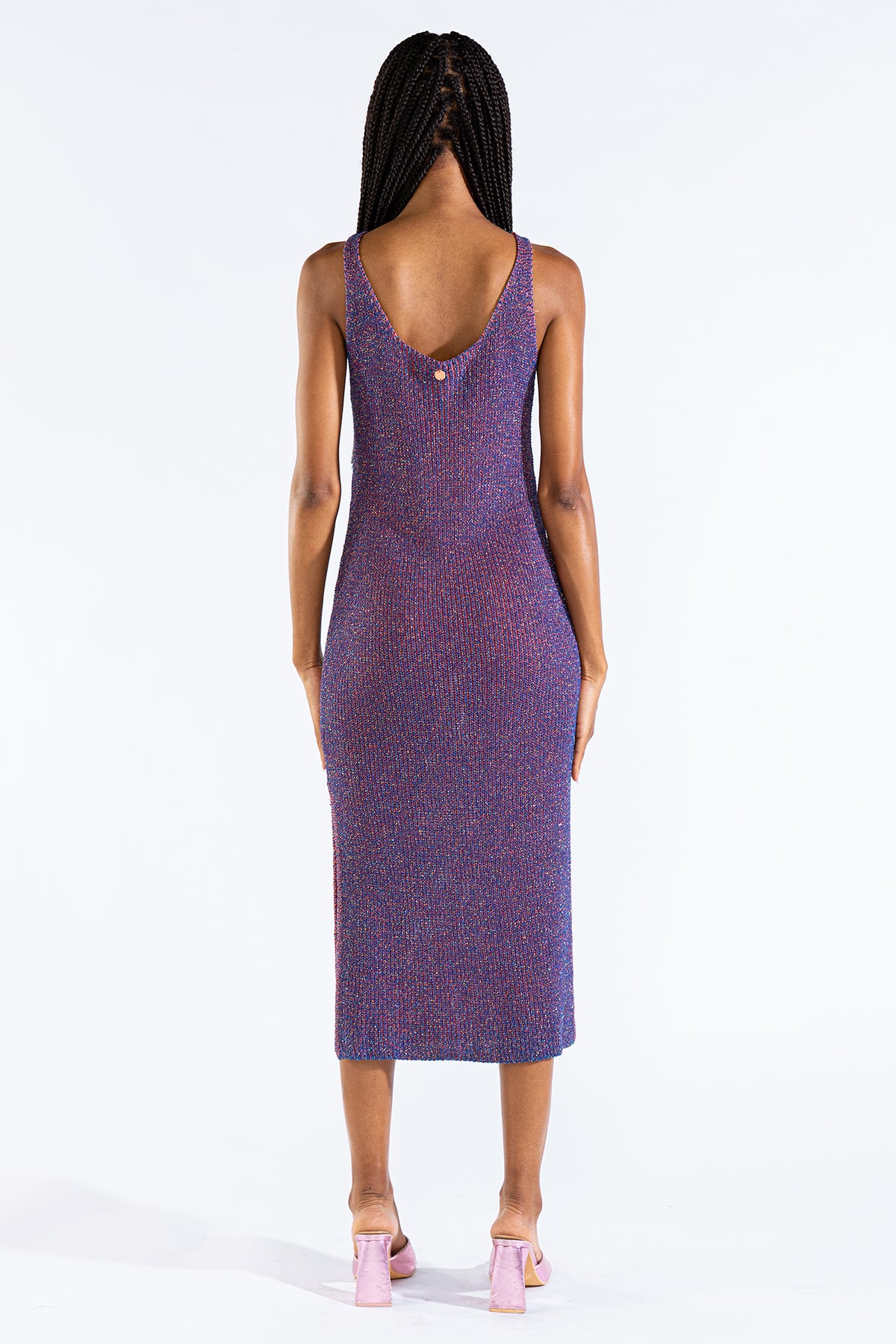 Vestido Eli Tejido Lurex Blueberry