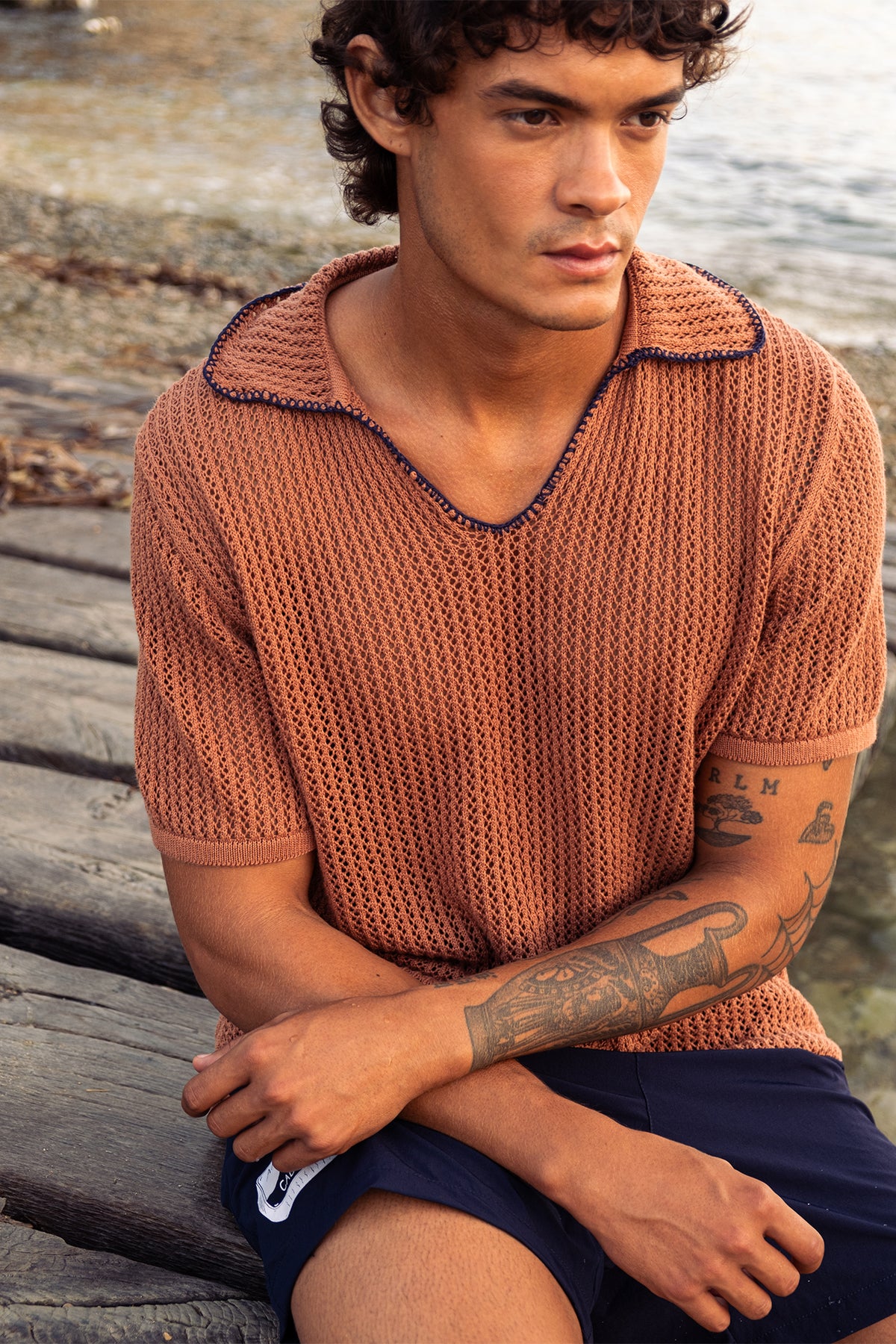 Embroidered Polo Shirt Tabacco