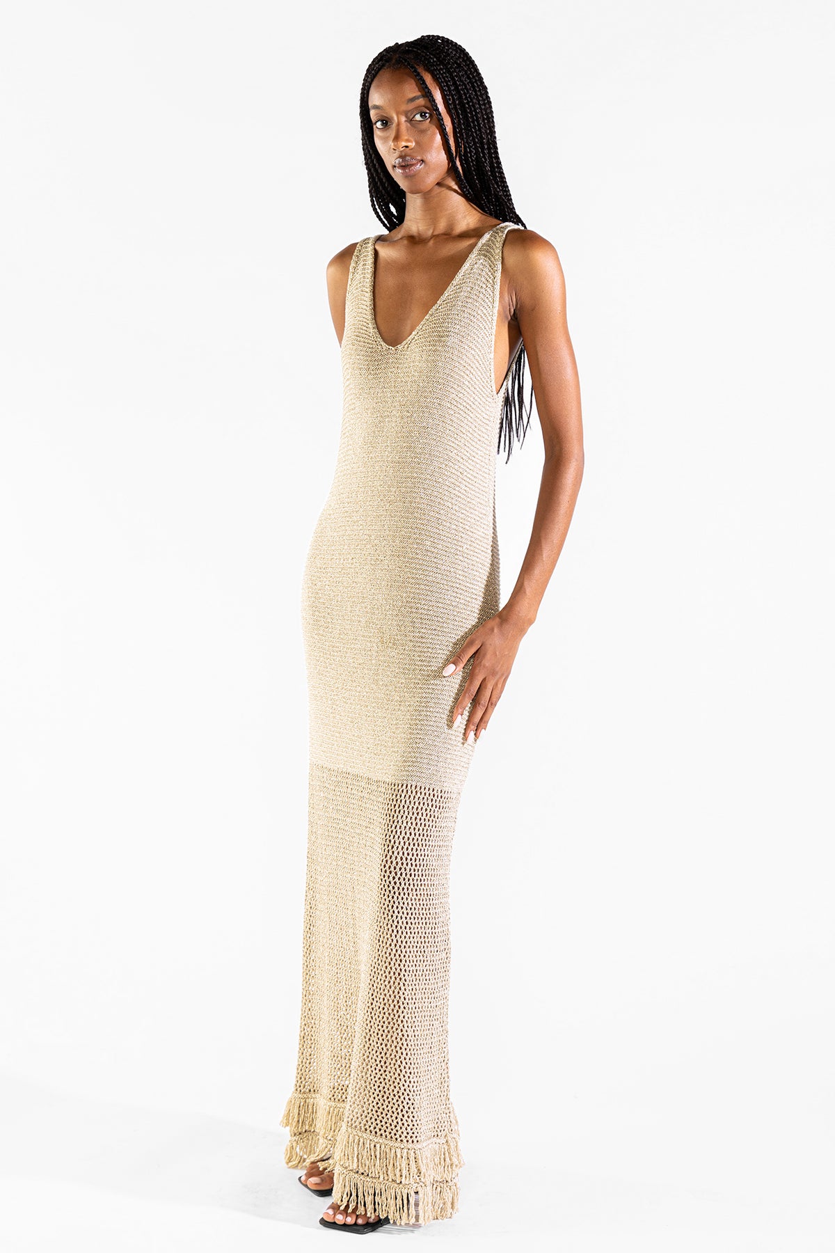 Vestido Fringes Gold Vestidos y Monos Polonio UY