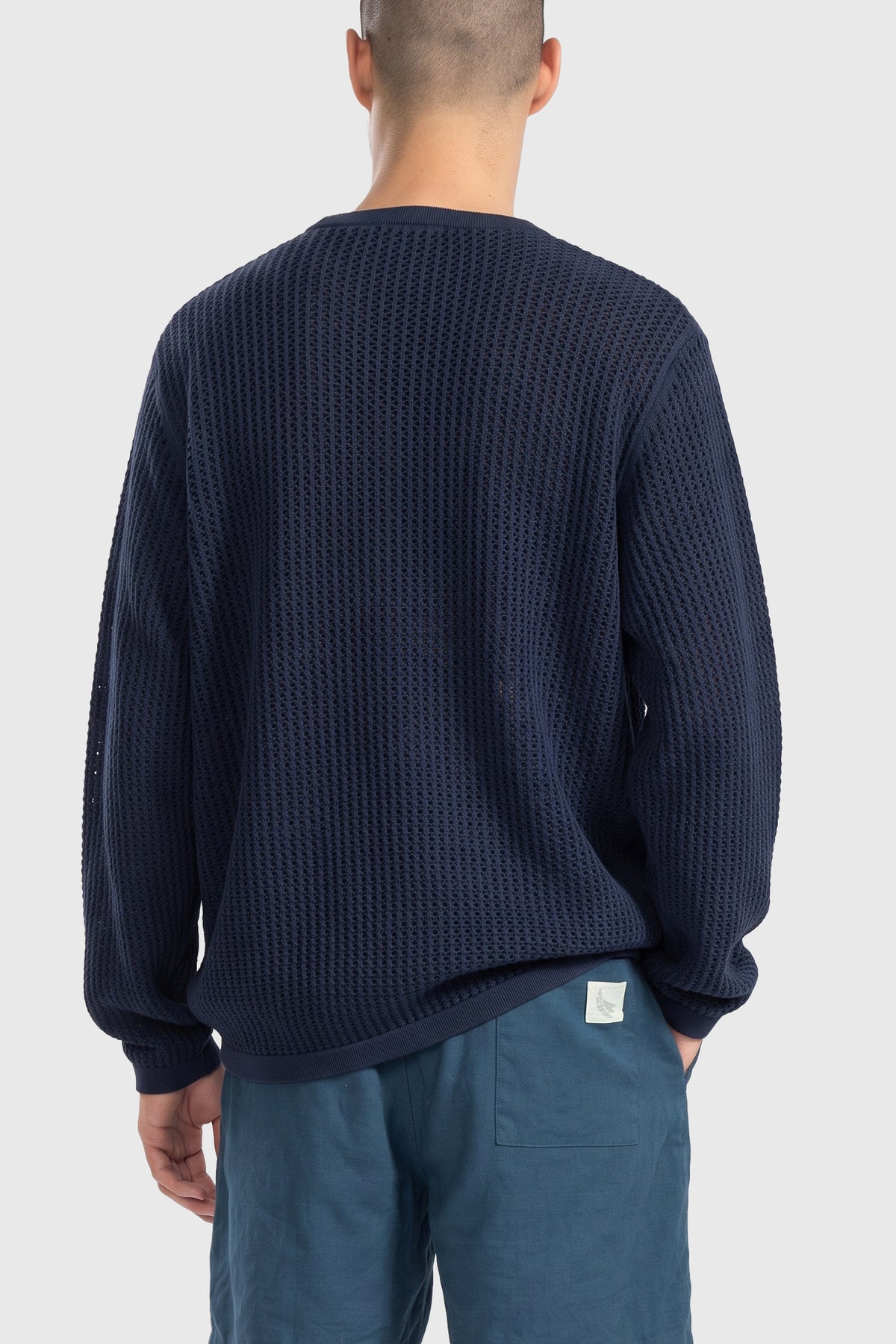 Long Sleeve Knitted Shirt Navy Camisas Polonio UY