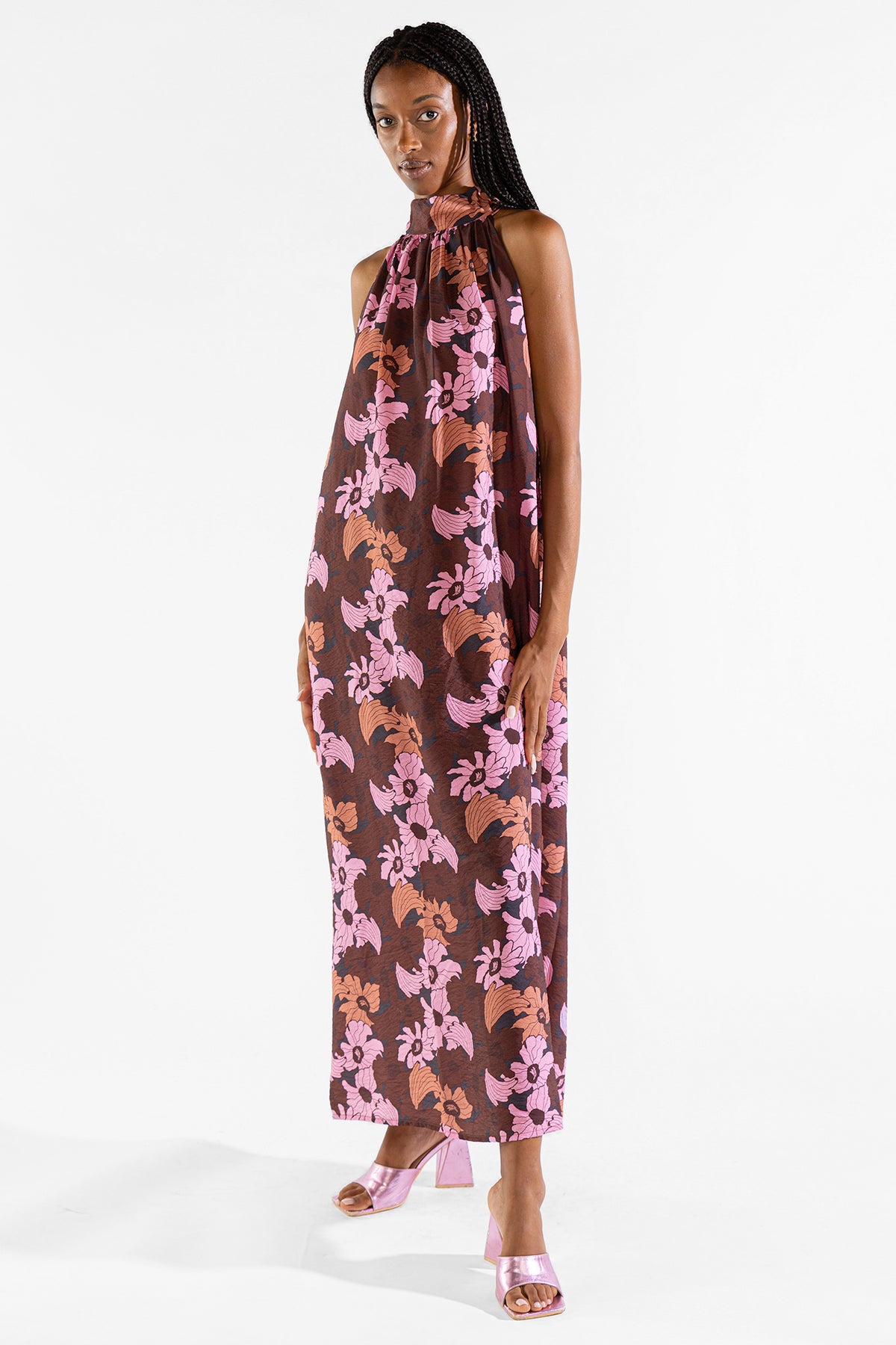 Vestido Halter Michu Broken Flowers