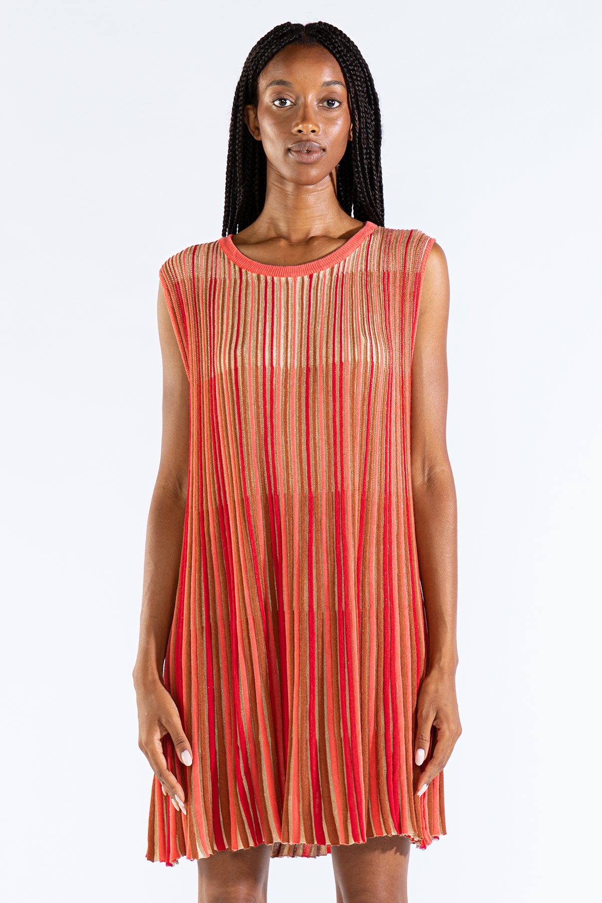 Vestido Striped Tee Tejido Berry