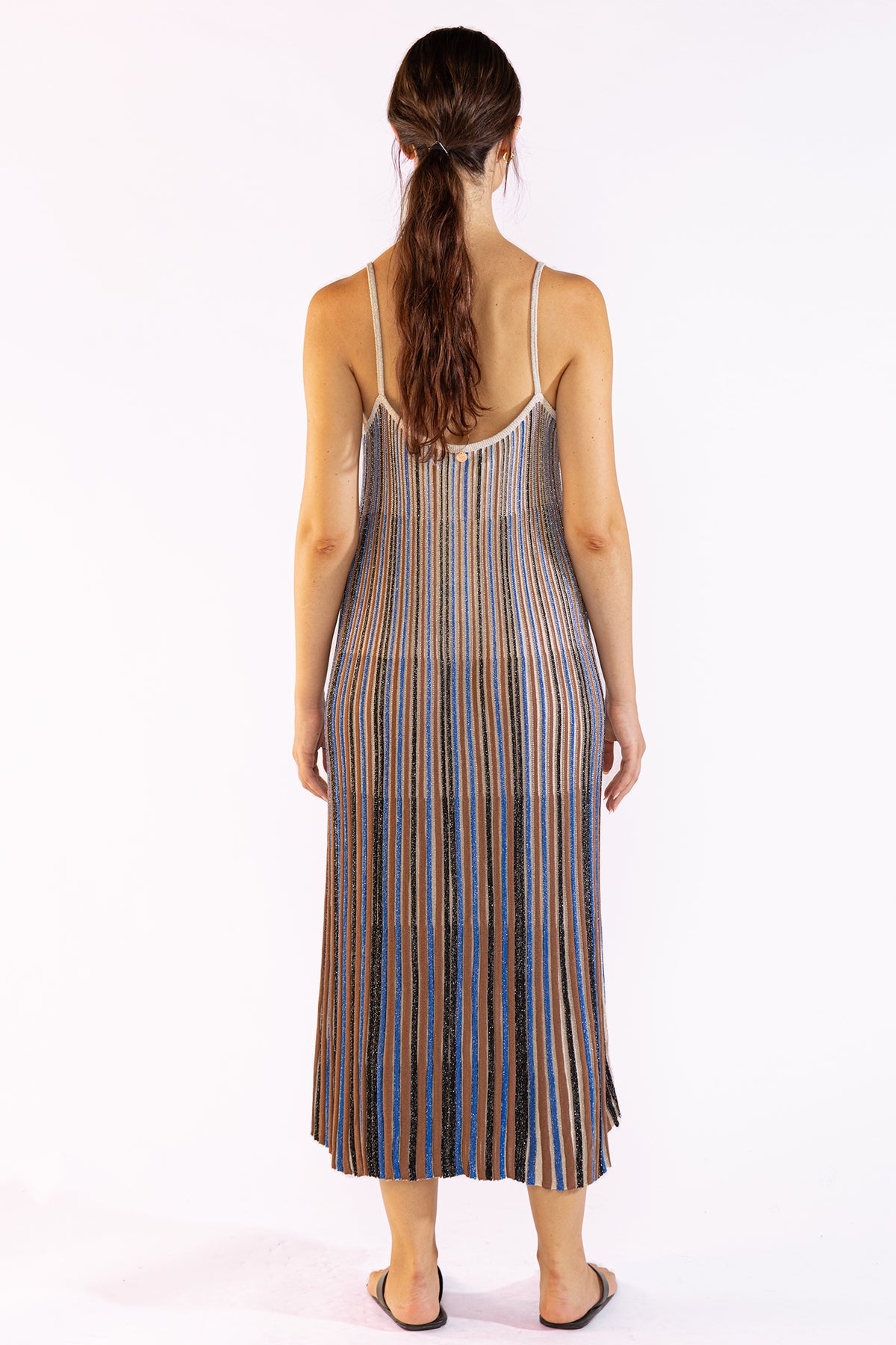 Vestido Striped Long Tejido Blue