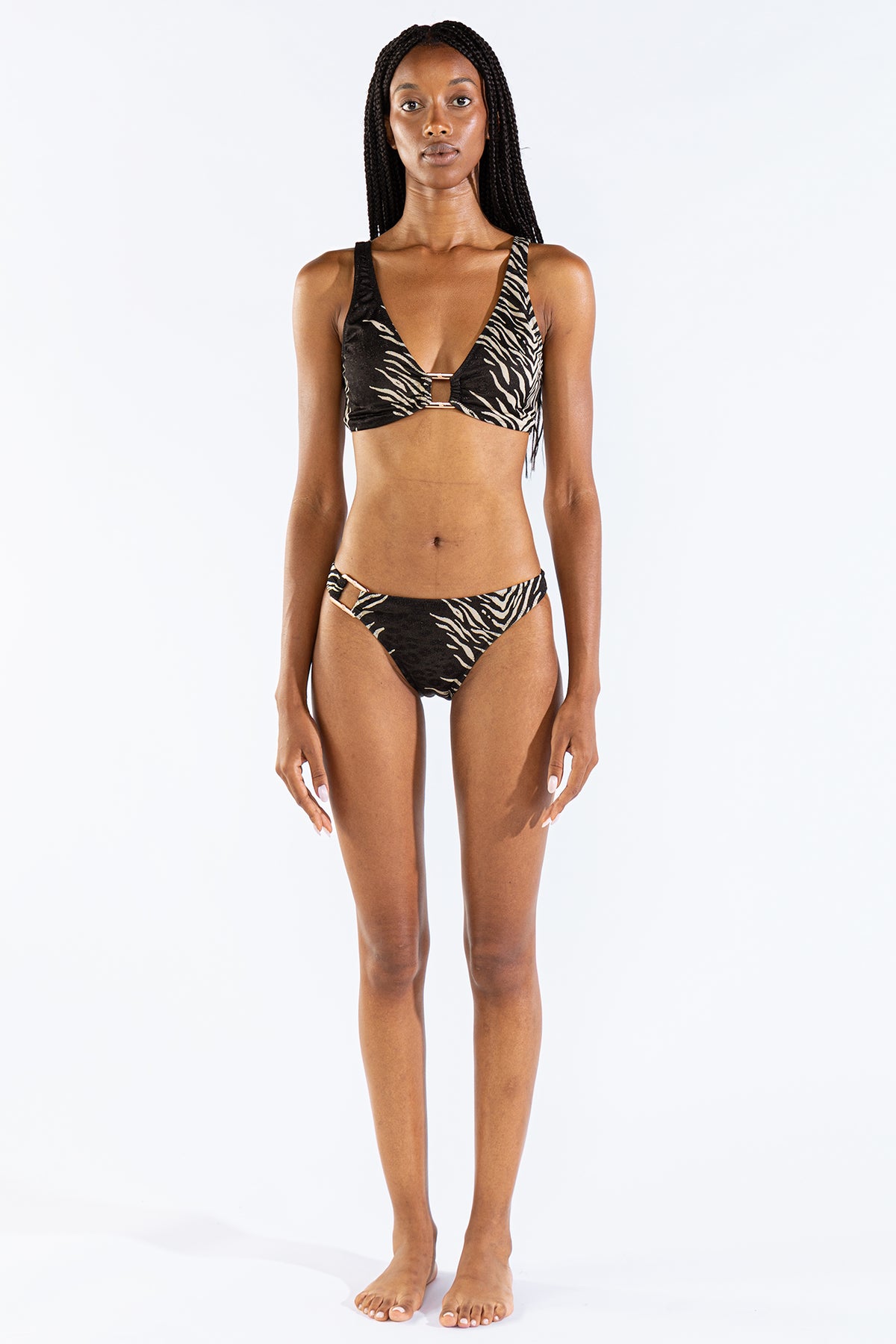 Top Bikini Tali Feline Black