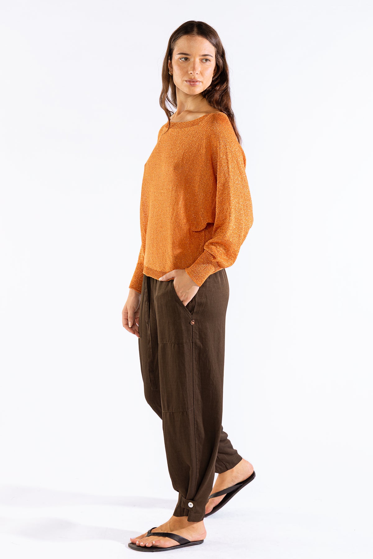 Lu Tiger Sweater Lurex Orange