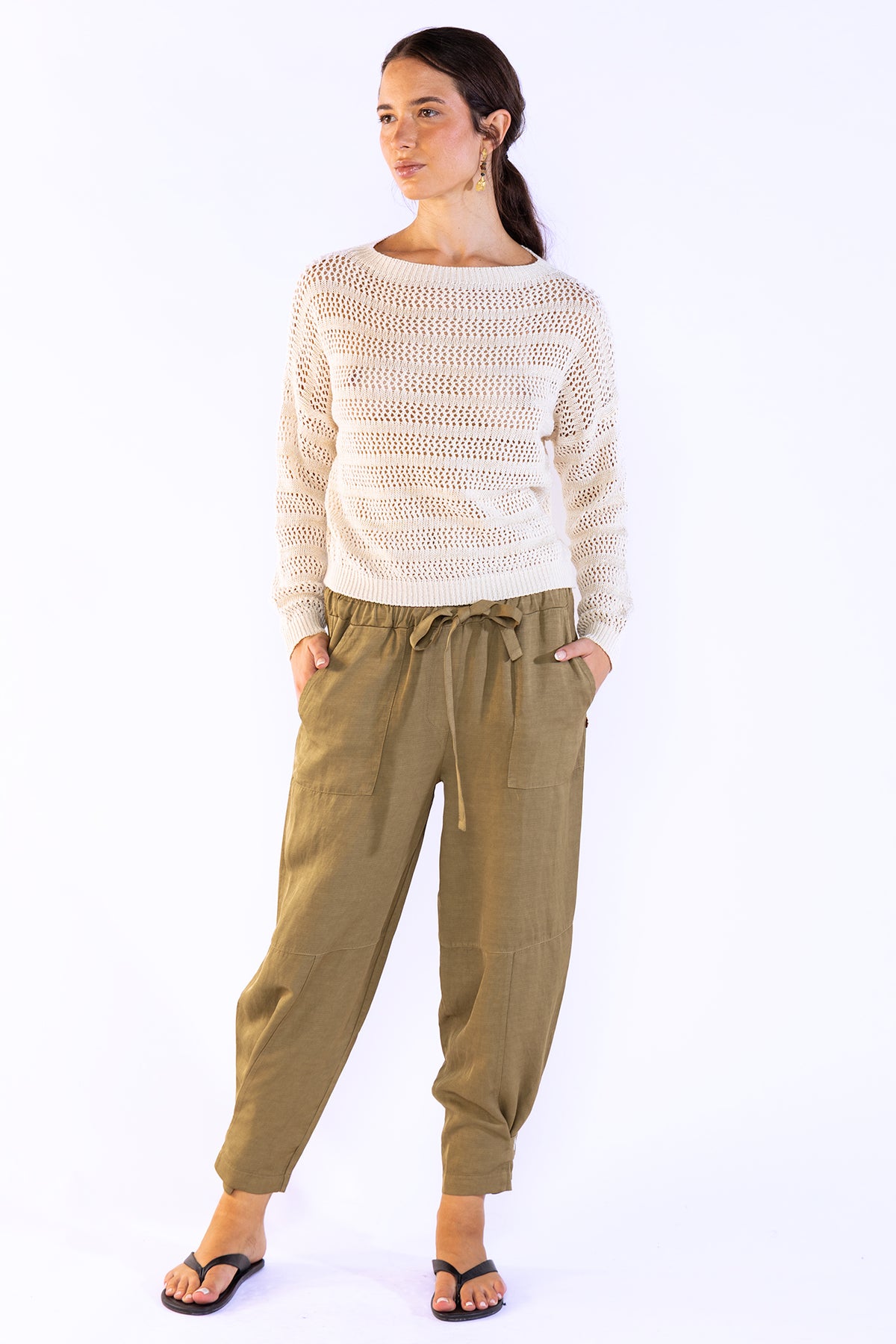 Mila Striped Sweater Cream