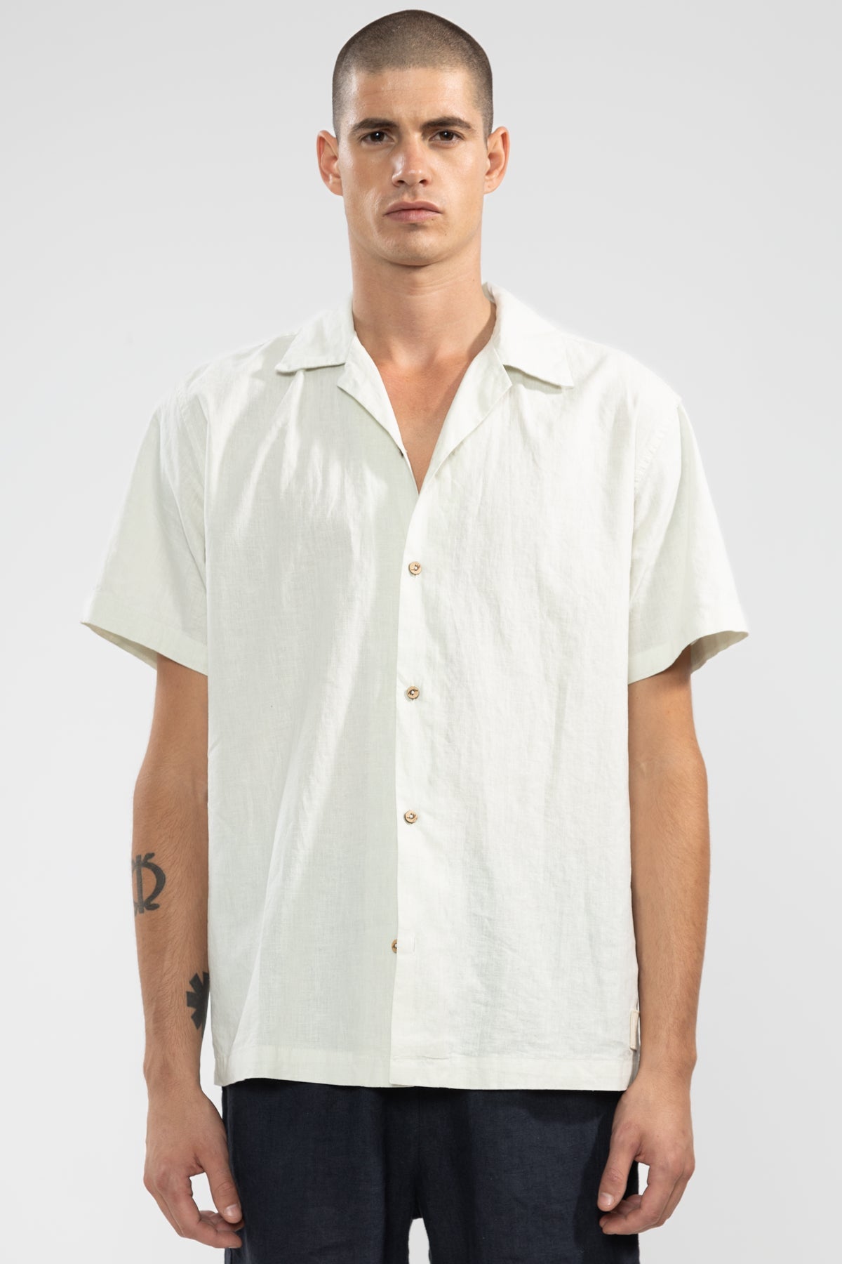 Camisa Camp Collar Boxy Oyster - Polonio Uruguay