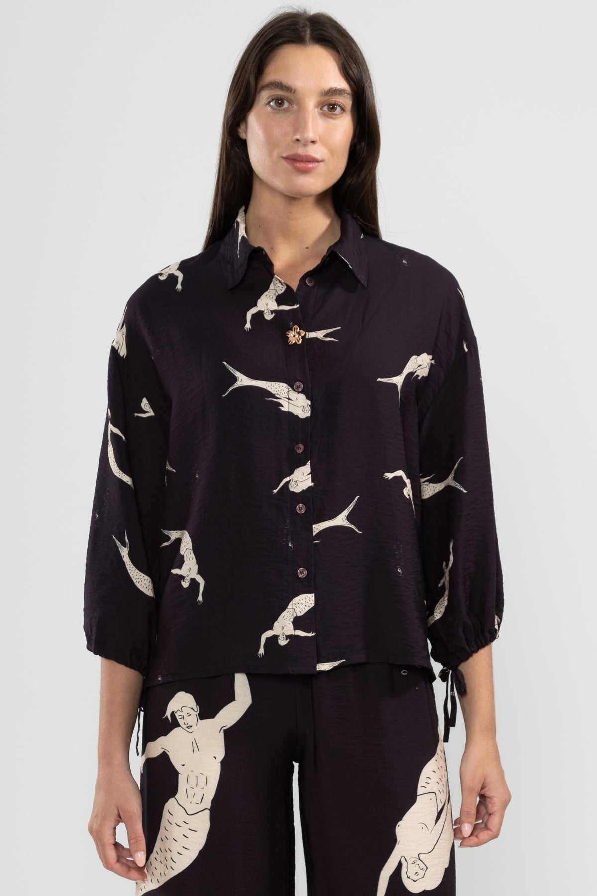 Camisa Flo Mermaid Black - Polonio Uruguay