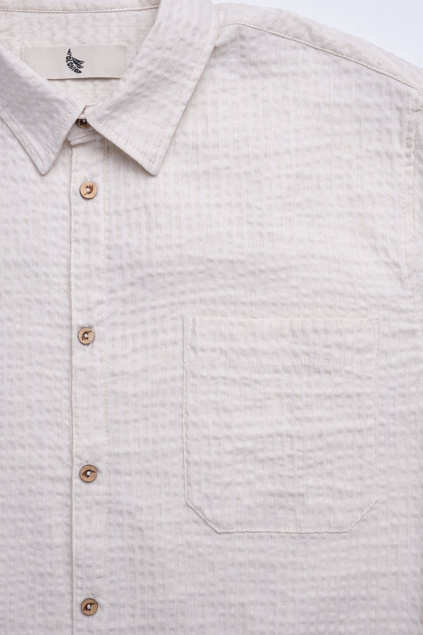 Camisa Manga Corta Fede Cream - Polonio Uruguay