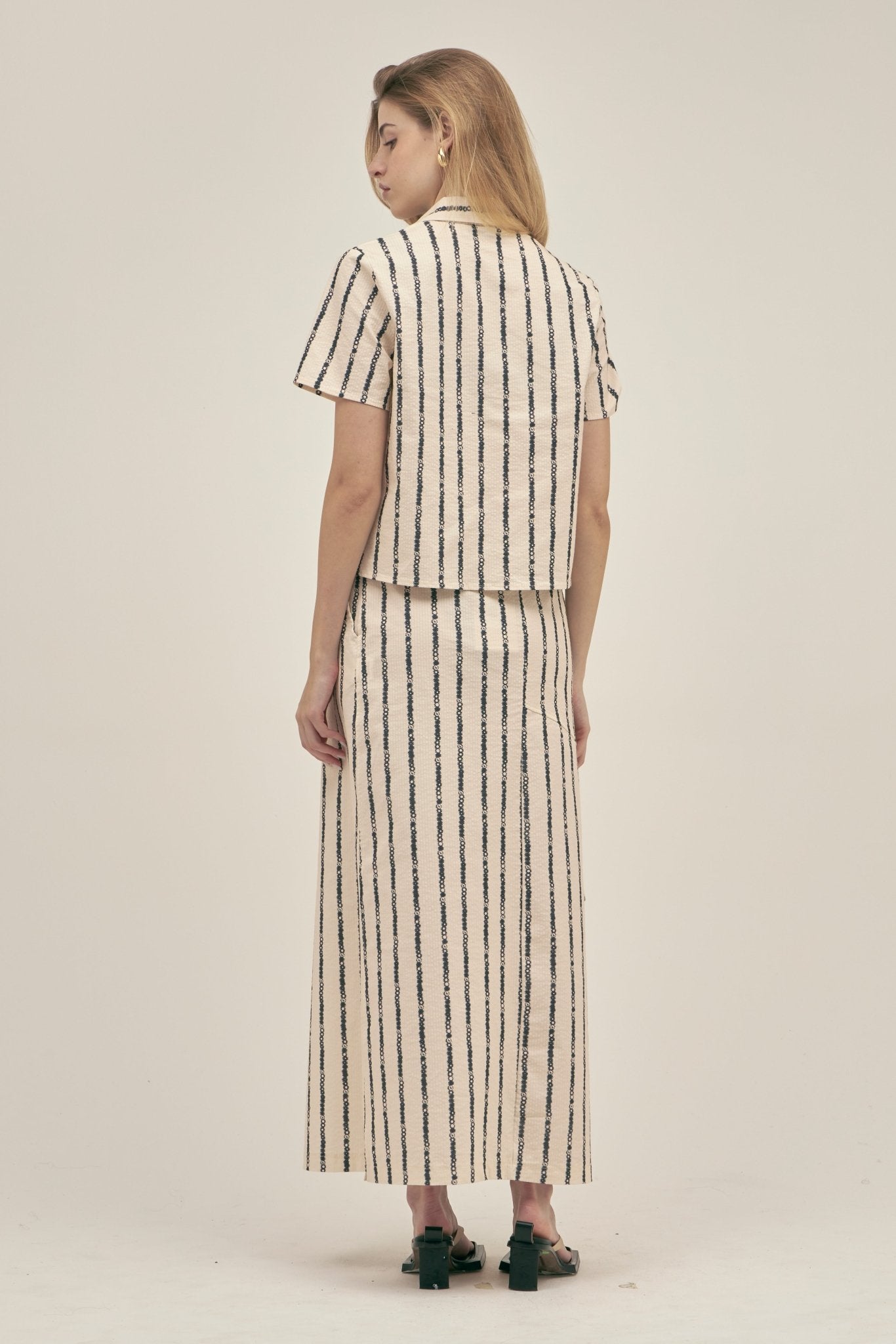 Camisa Manga Corta Floral Stripe - Polonio Uruguay