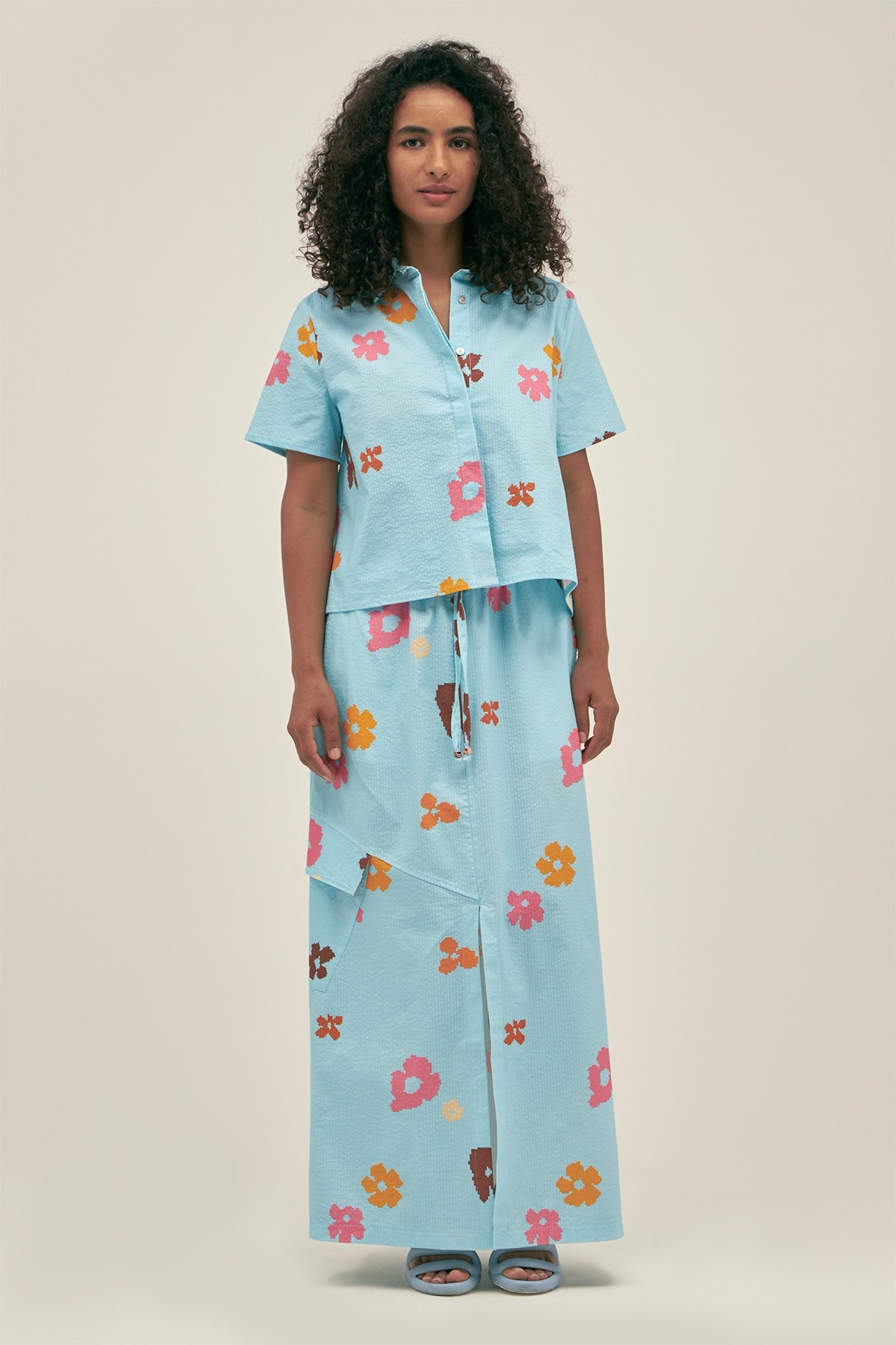 Camisa Manga Corta Poppy Sky - Polonio Uruguay