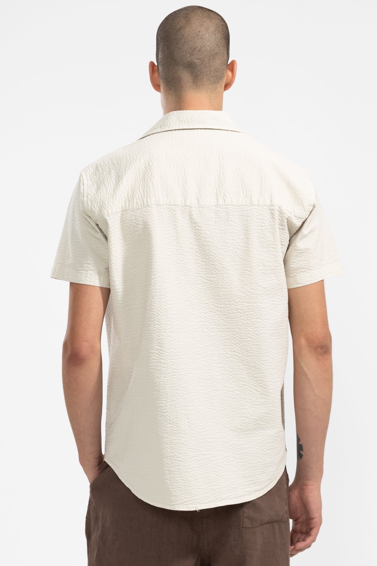 Camisa Manga Corta Seersucker Oyster - Polonio Uruguay