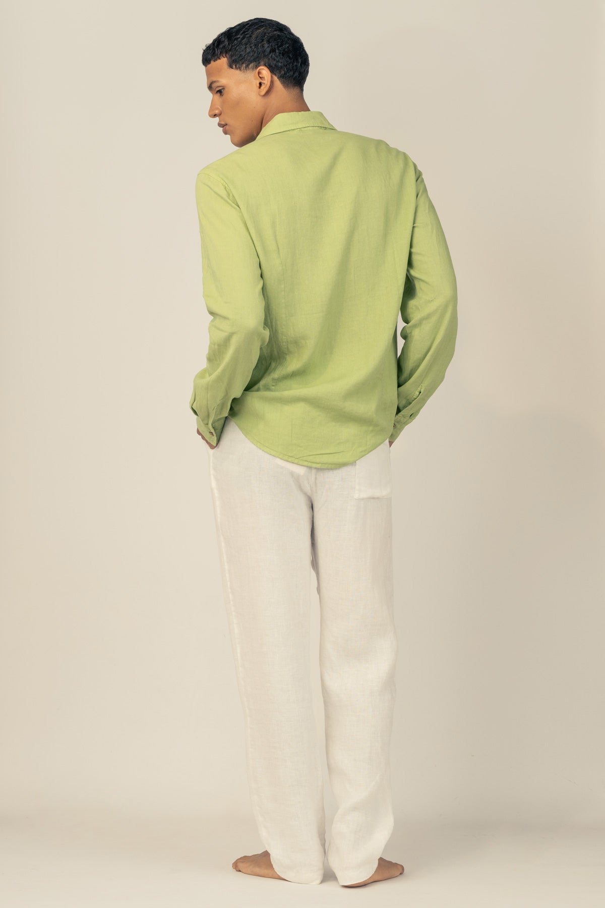 Camisa Manga Larga de Lino Avocado - Polonio Uruguay