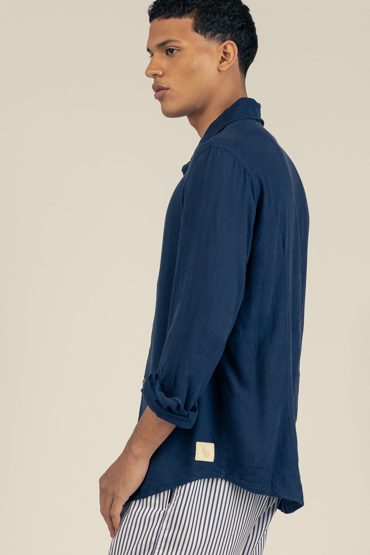 Camisa Manga Larga de Lino Oceano - Polonio Uruguay