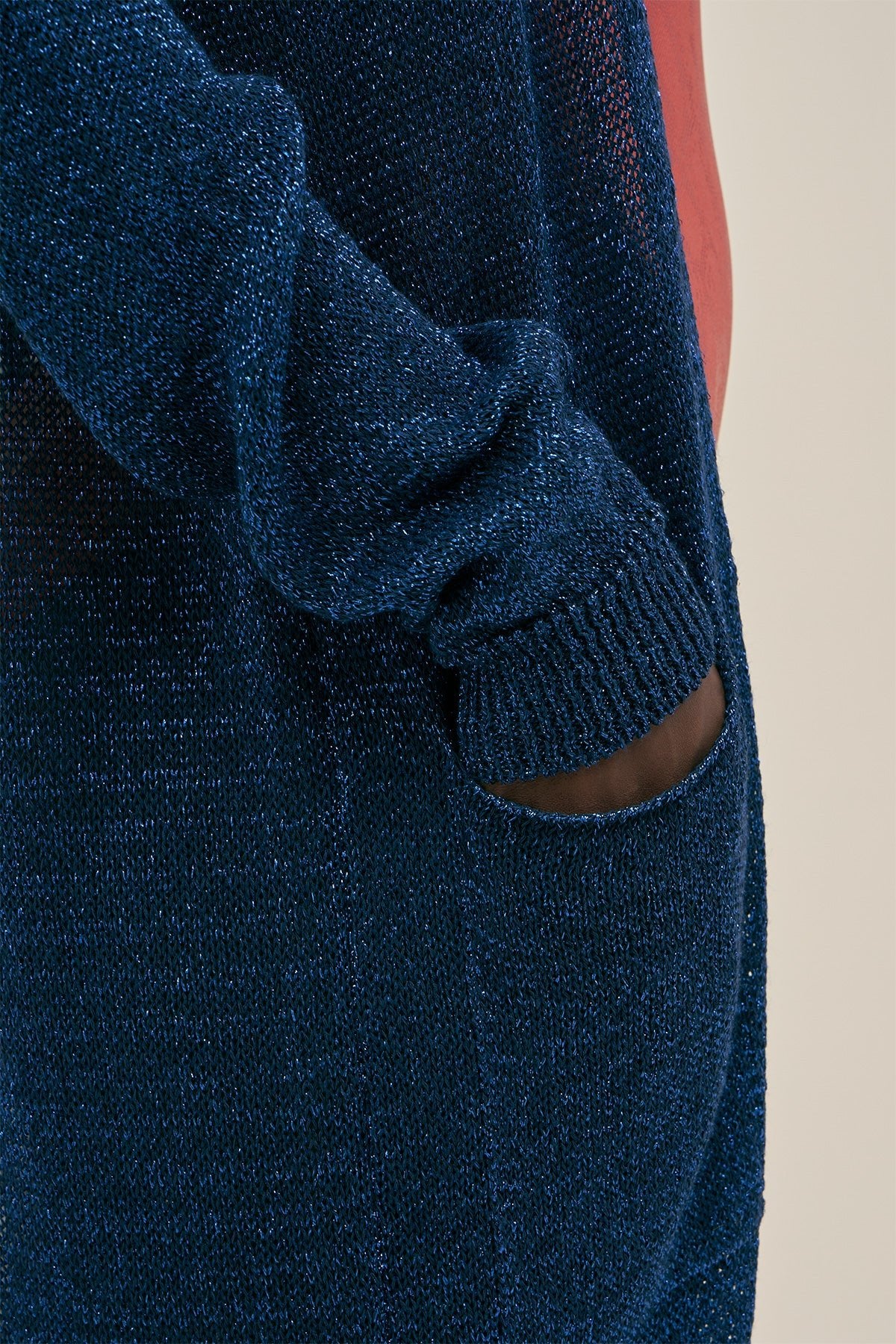 Cardigan Lu Lurex Azul Cardigans Polonio UY