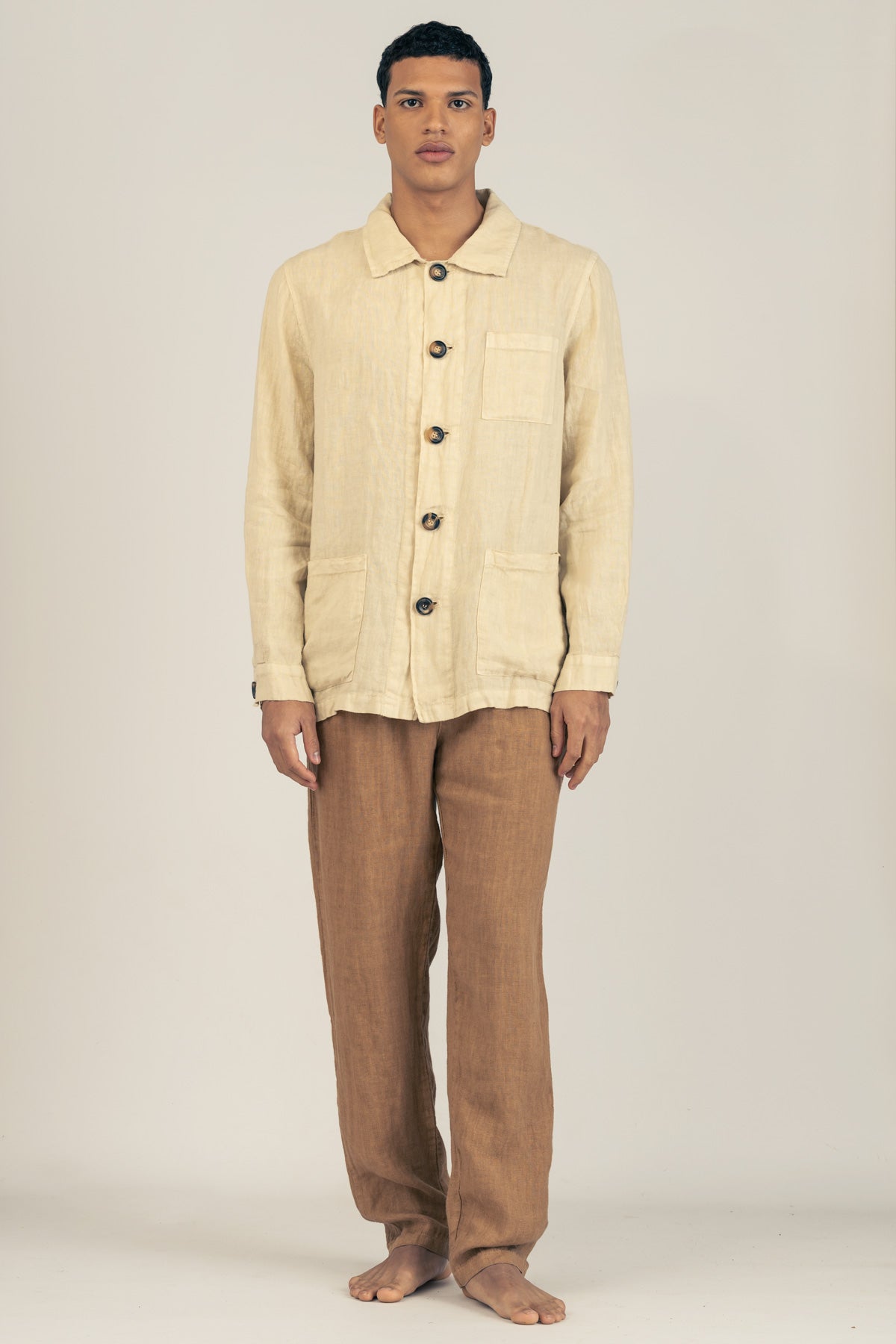 Chaqueta De Lino Premium Almendra - Polonio Uruguay