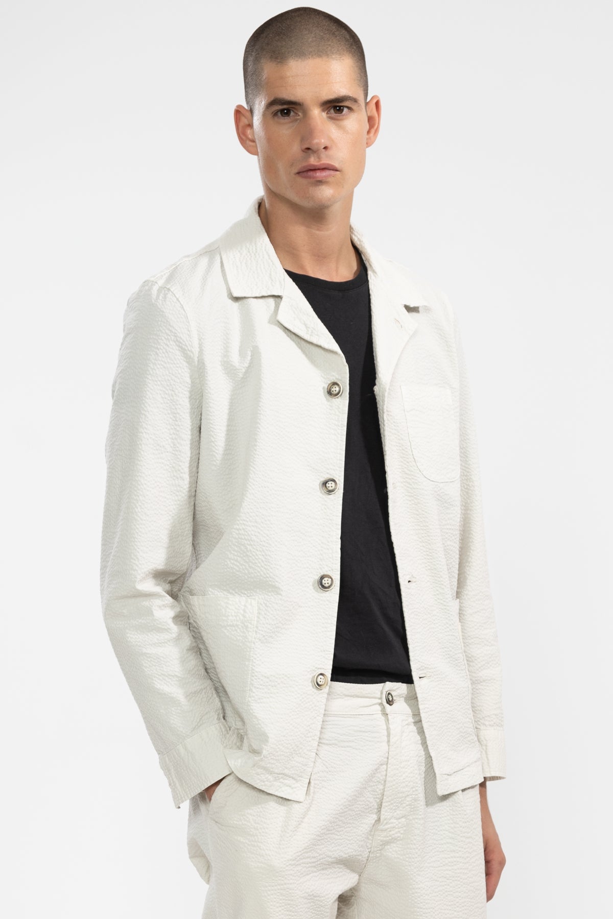 Chaqueta Seersucker Oyster - Polonio Uruguay