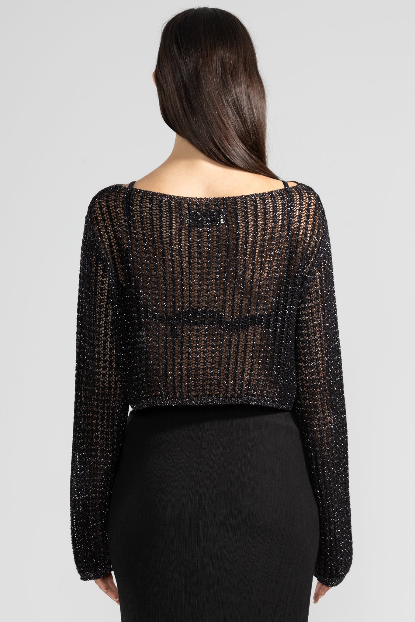 Crop Sweater Black - Polonio Uruguay