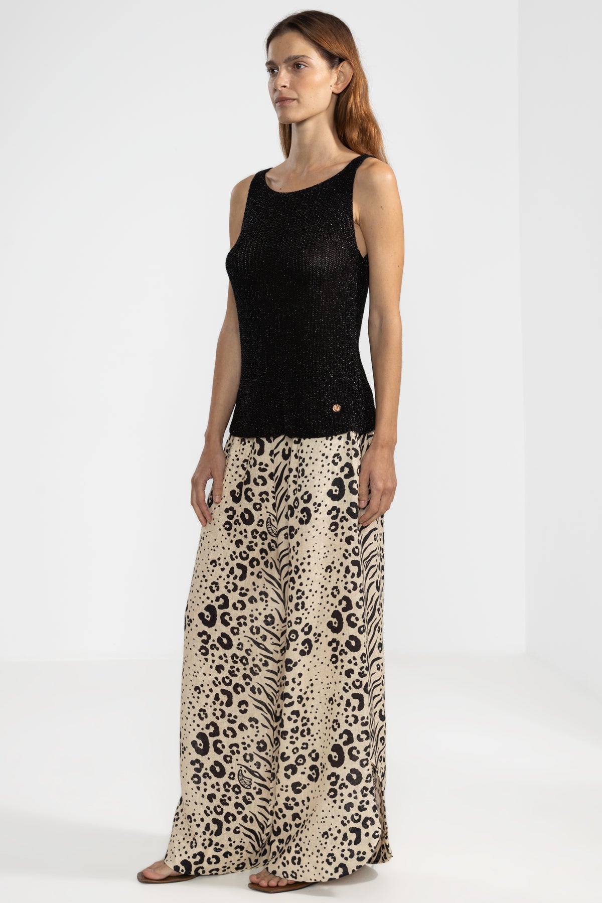 Eli Top Tejido Lurex Negro - Polonio Uruguay