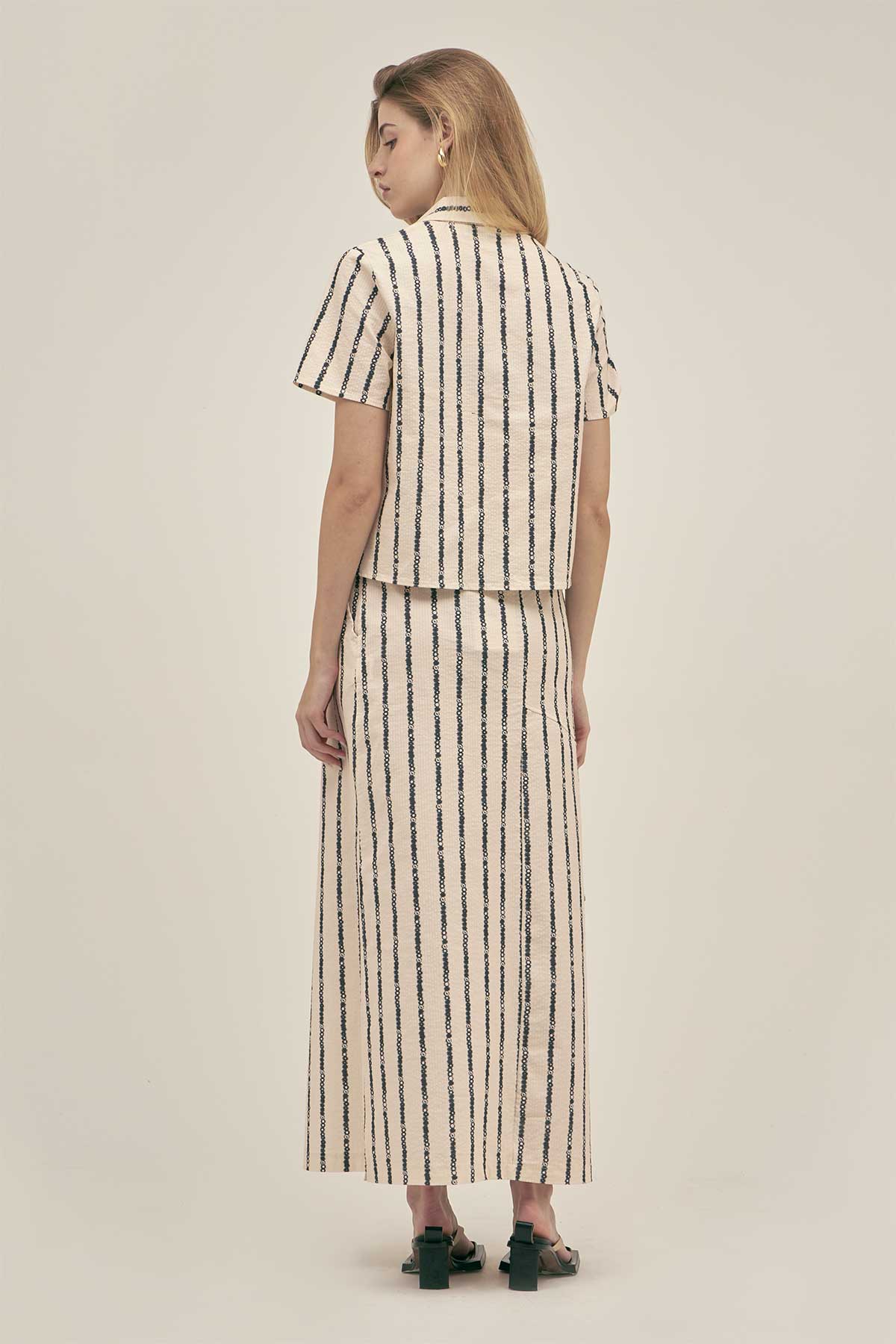 Falda Amelie Floral Stripe - Polonio Uruguay