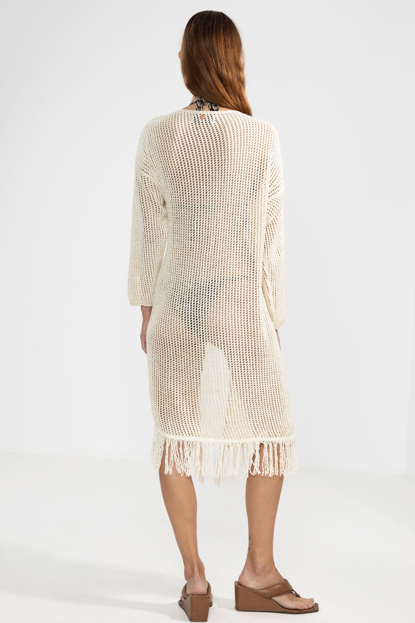 Fringes Cardigan Crema - Polonio Uruguay