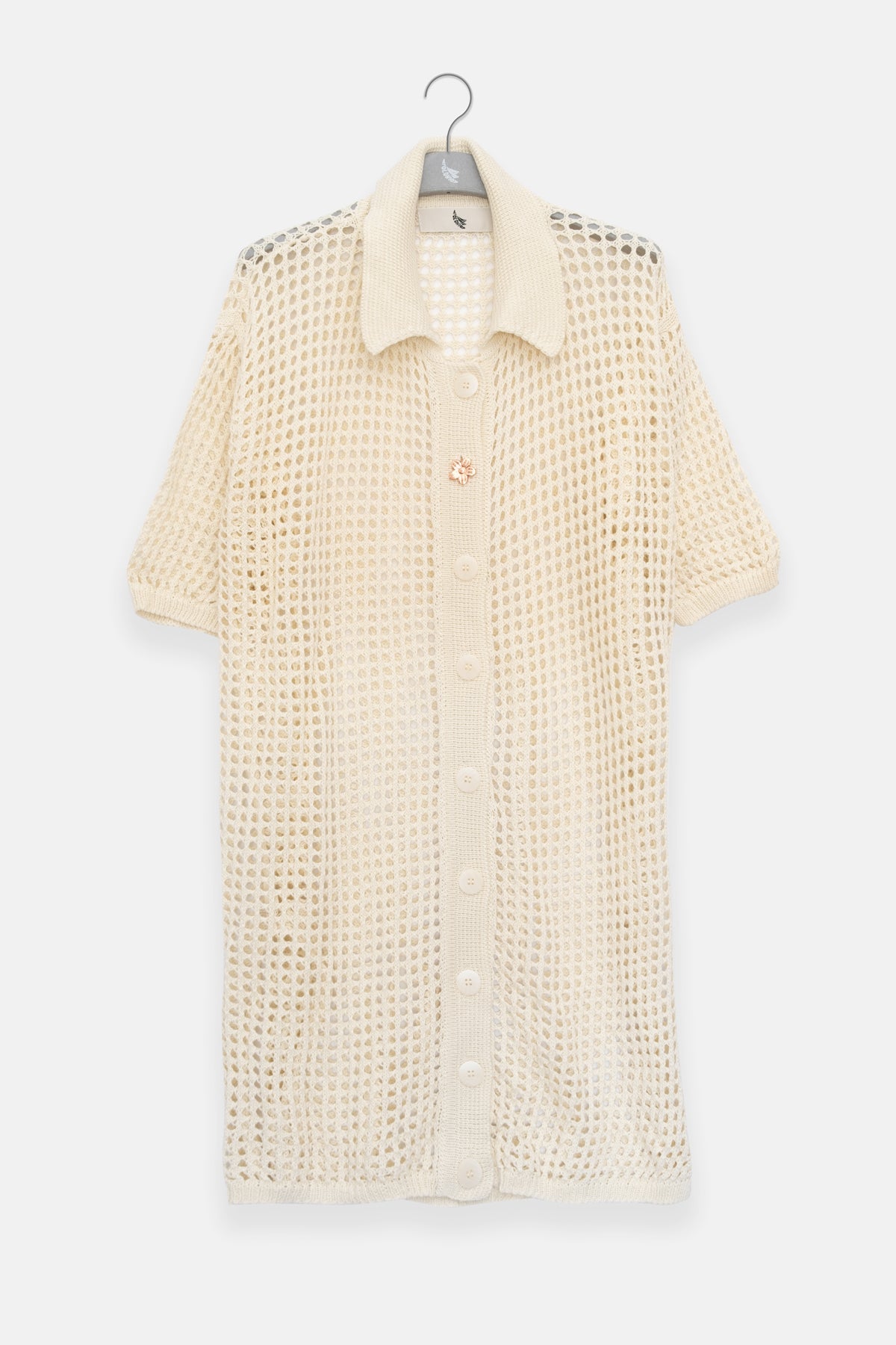Long Knit Shirt Cream - Polonio Uruguay