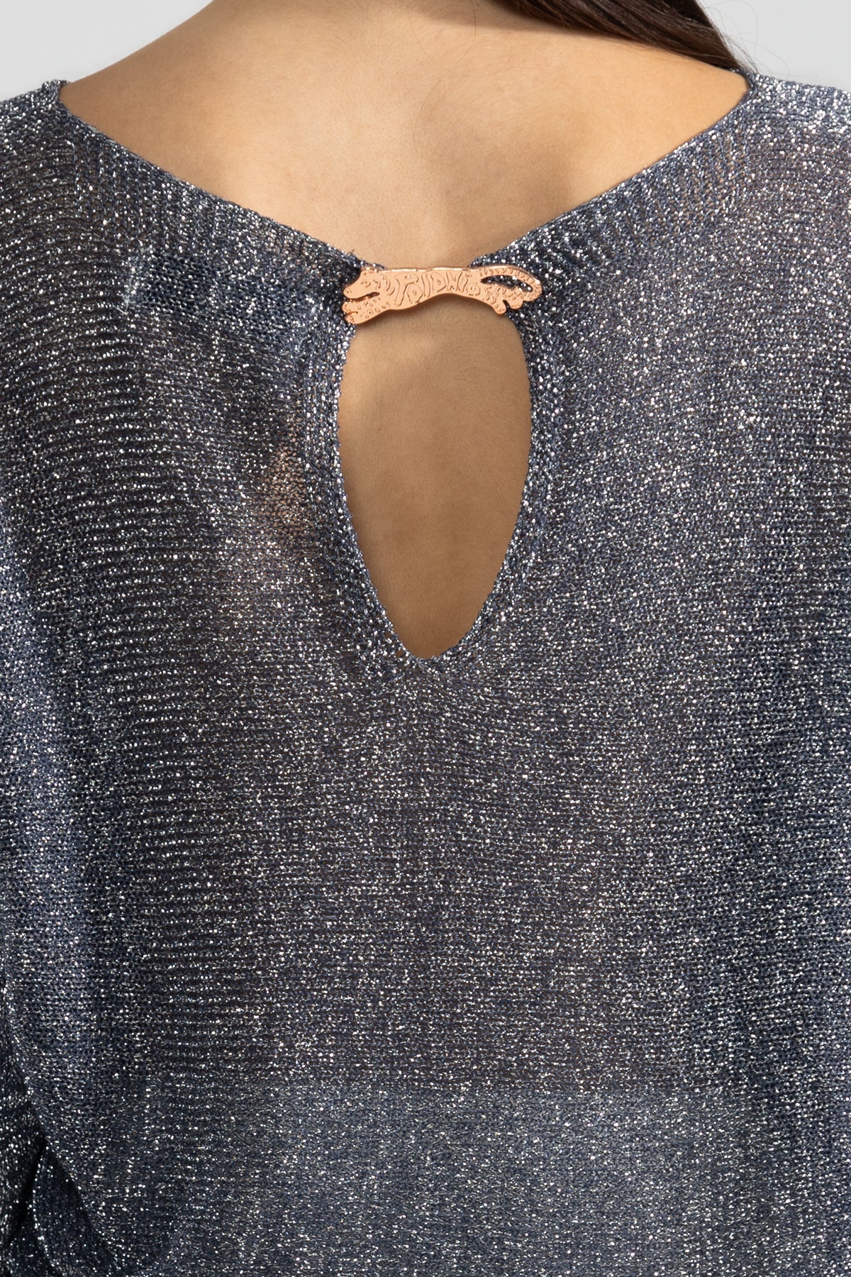 Lu Tiger Lurex Sweater Denim - Polonio Uruguay