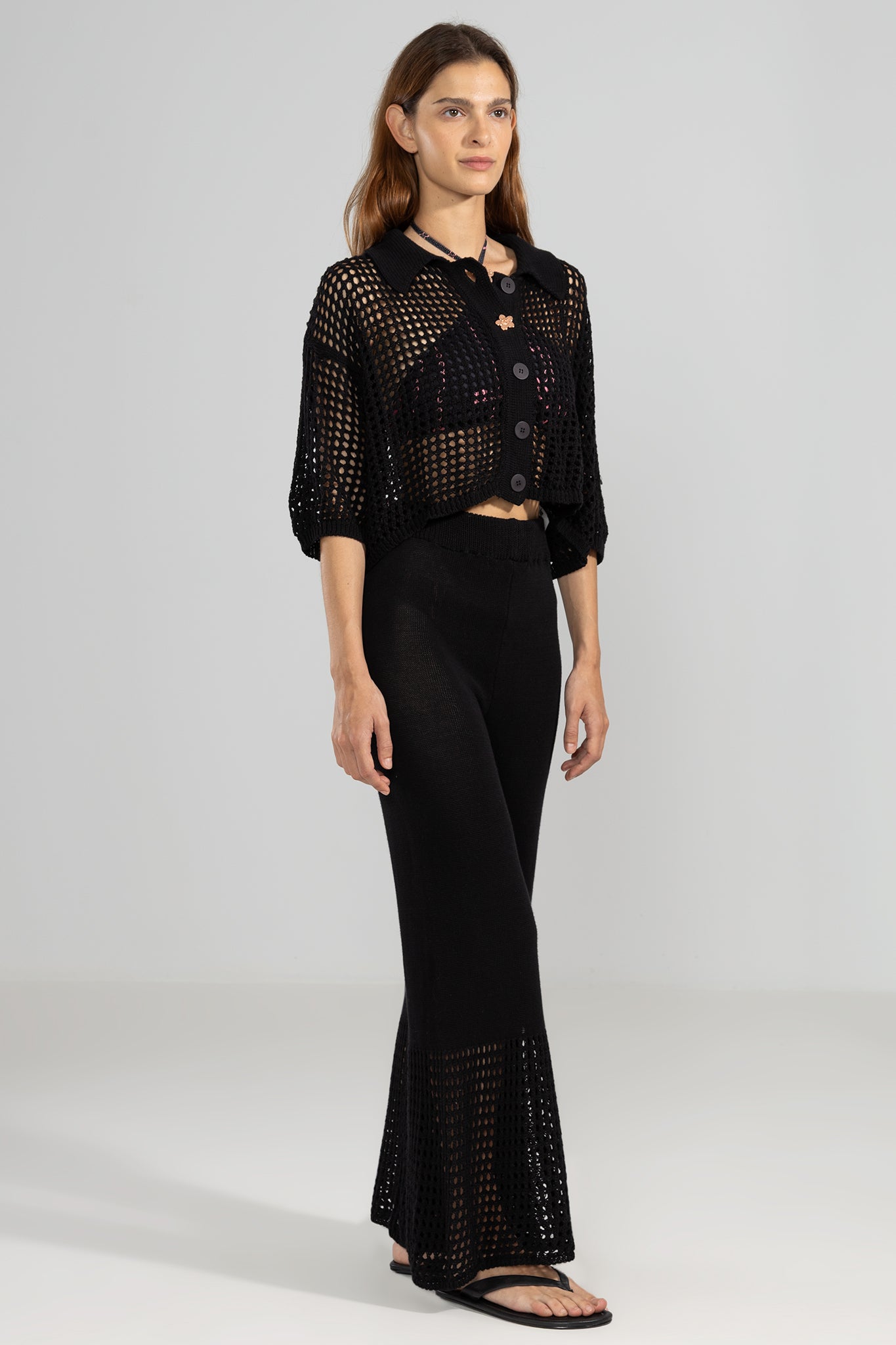 Mica Knit Pants Black - Polonio Uruguay