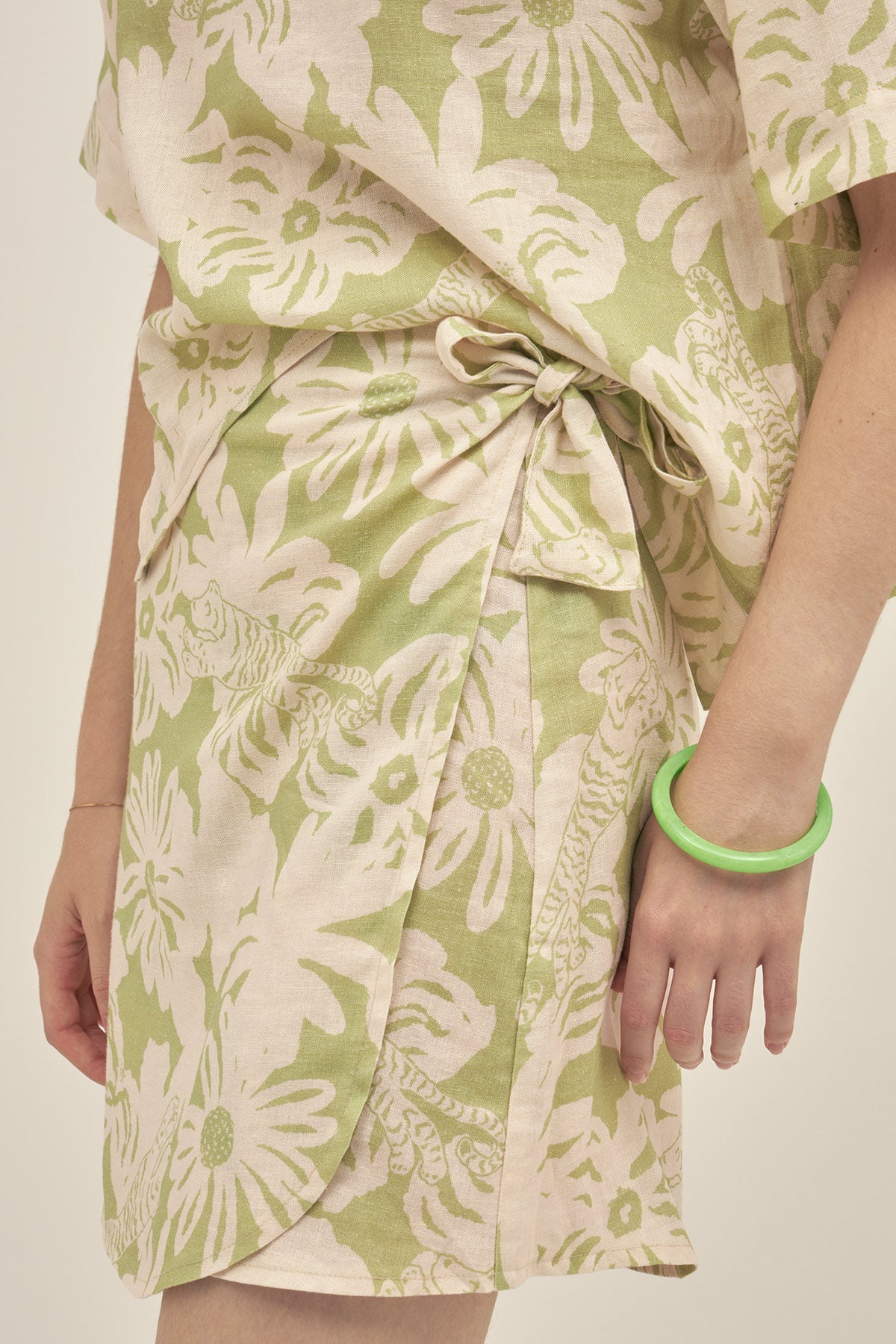 Mini Falda Lino Jungle Green - Polonio Uruguay