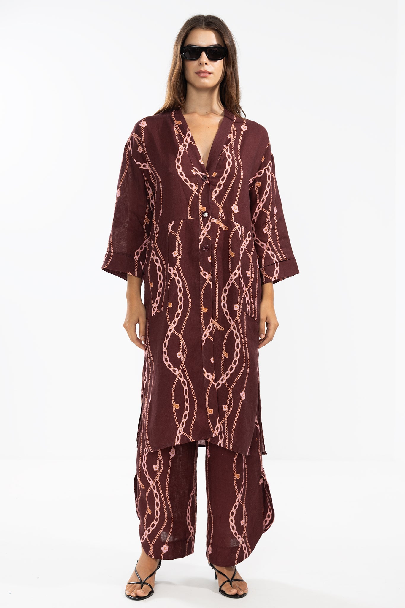 Nicky Long Shirt Chain Gang Merlot - Polonio Uruguay