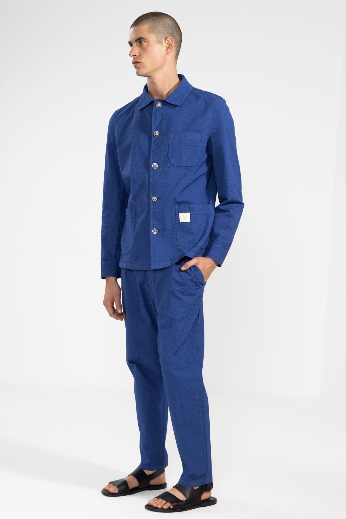 Pantalón Seersucker Azul - Polonio Uruguay