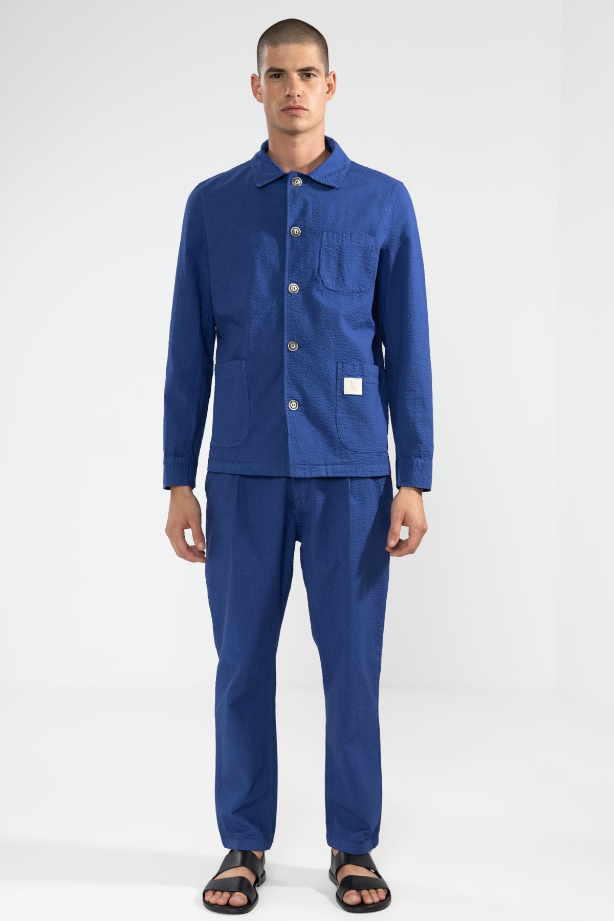 Pantalón Seersucker Azul - Polonio Uruguay