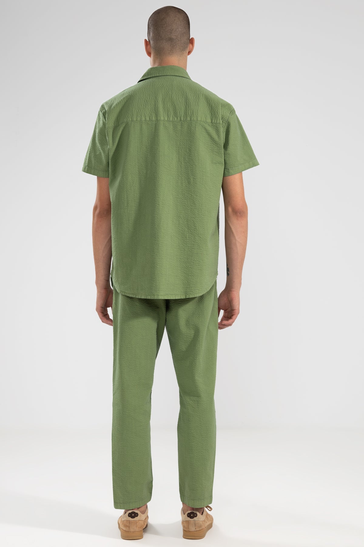 Pantalón Seersucker Verde - Polonio Uruguay