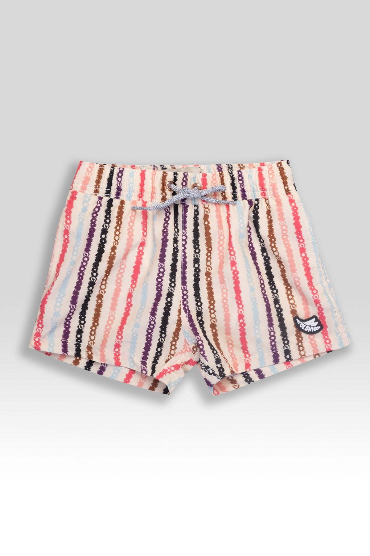 Short de Baño Niño Floral Stripe Cream - Polonio Uruguay
