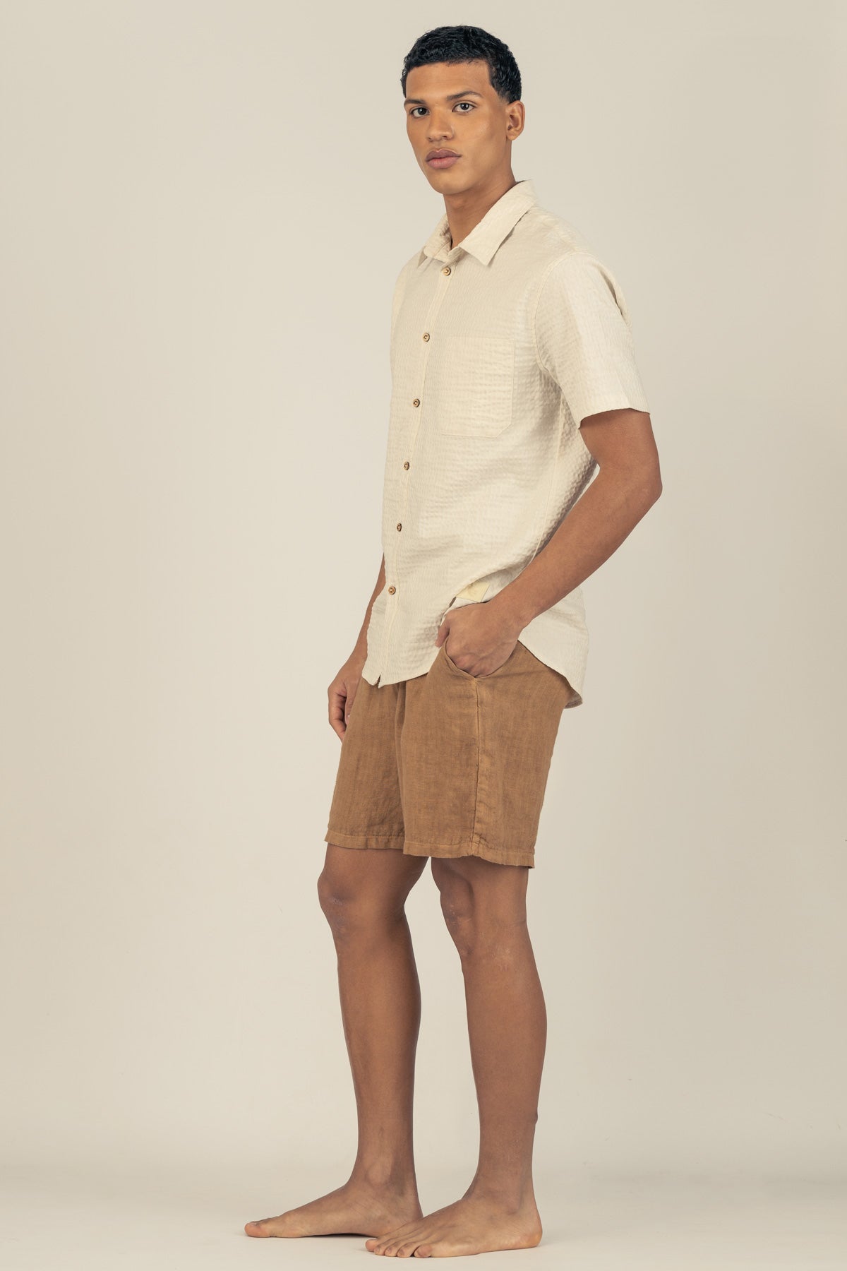 Short De Lino Premium Tabaco - Polonio Uruguay