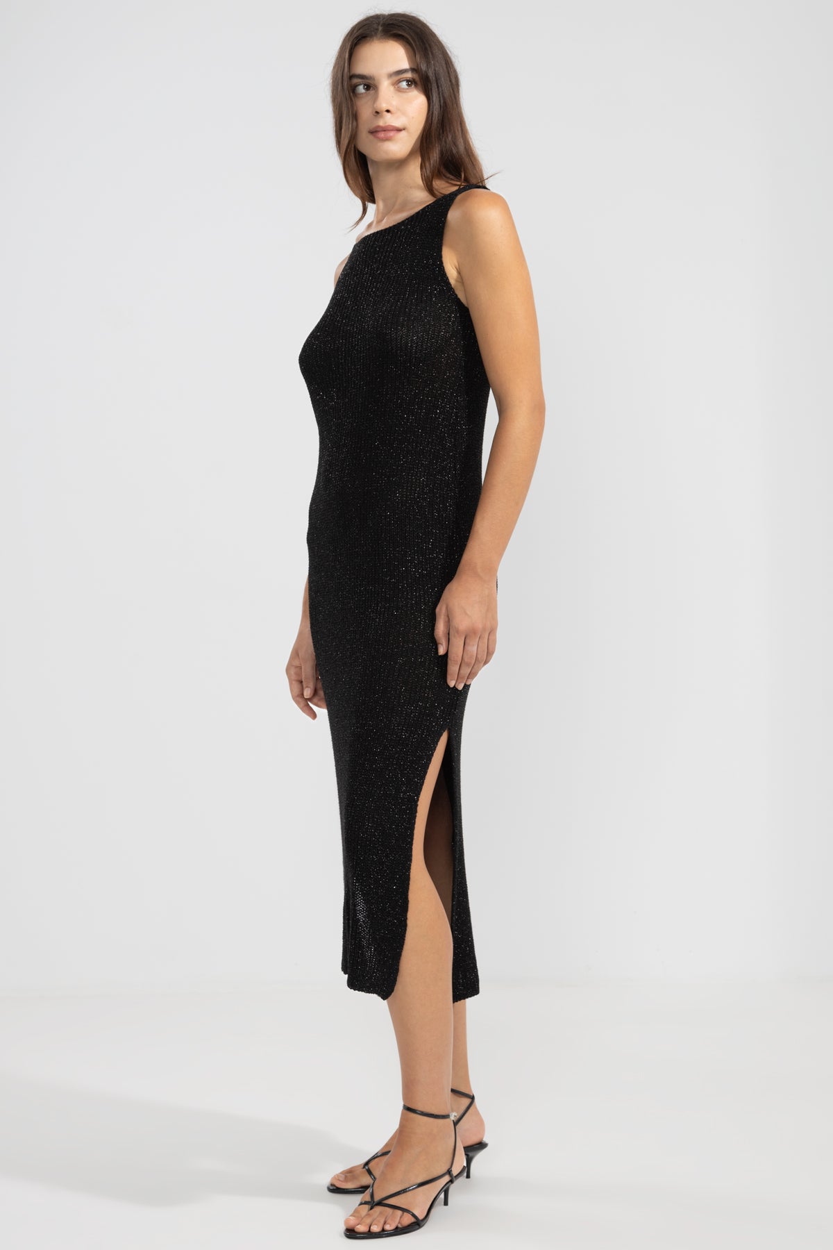 Vestido Eli Lurex Negro - Polonio Uruguay