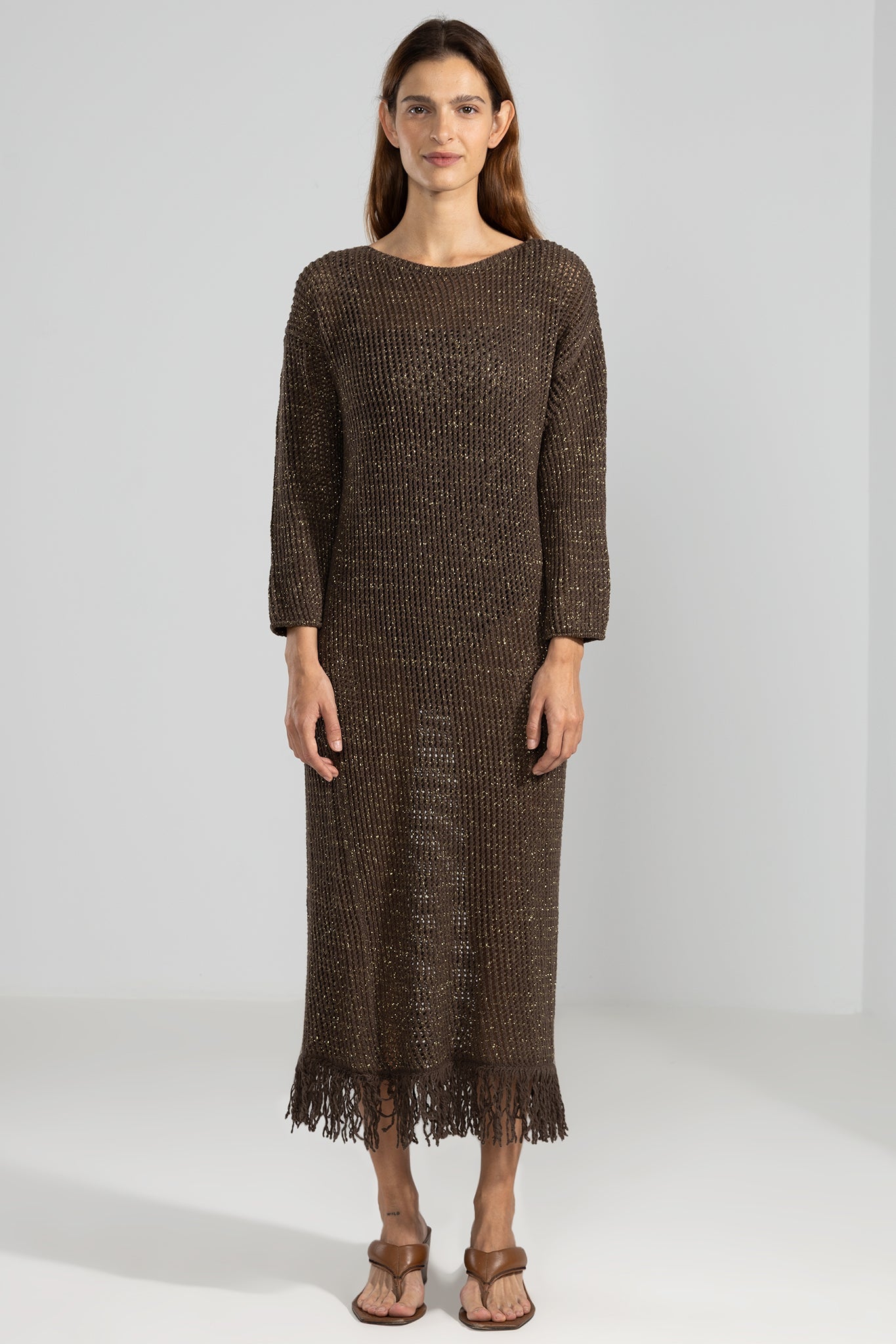 Vestido Fringes Choco - Polonio Uruguay