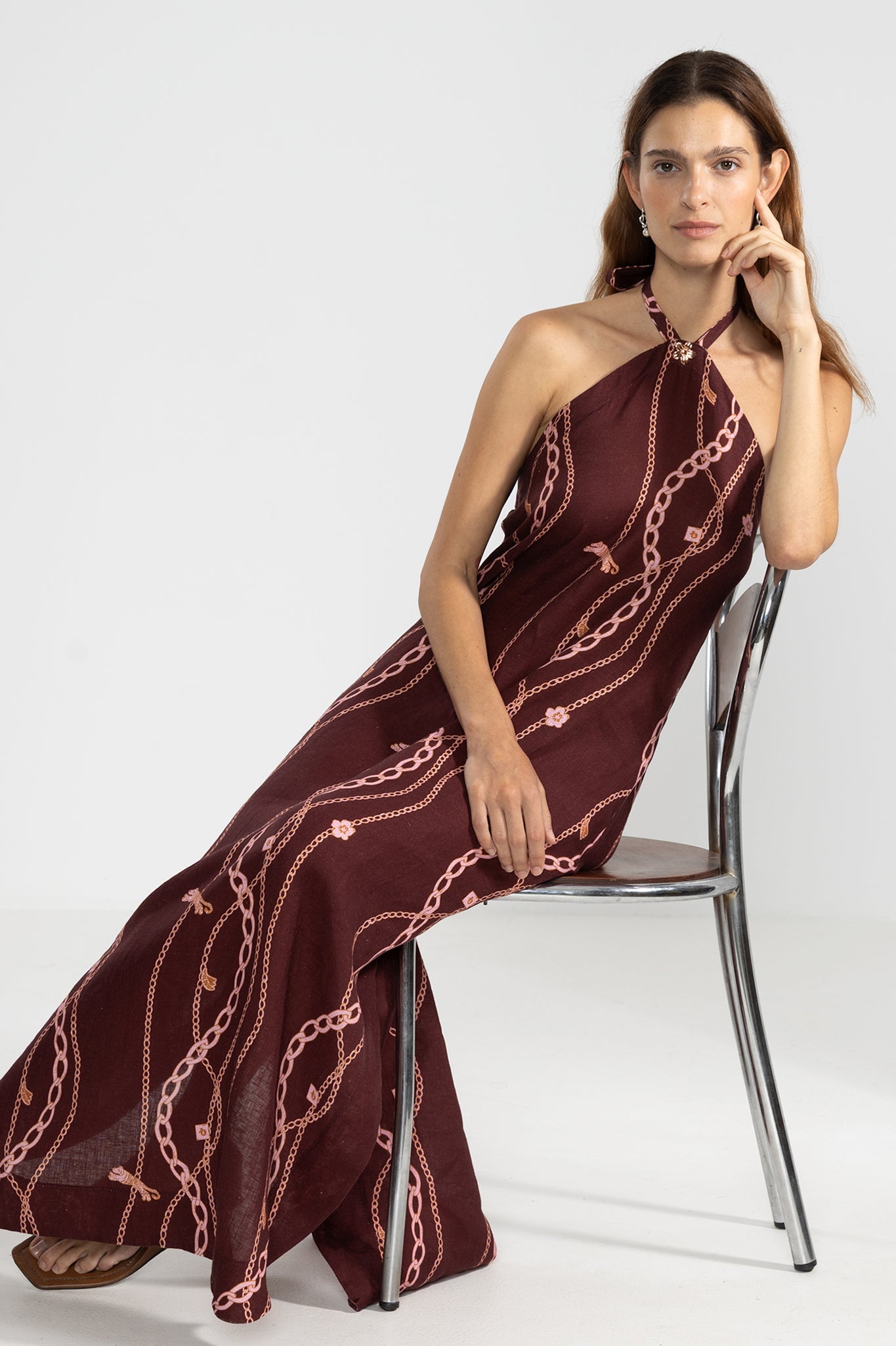 Vestido Halter Vale Chain Gang Merlot - Polonio Uruguay