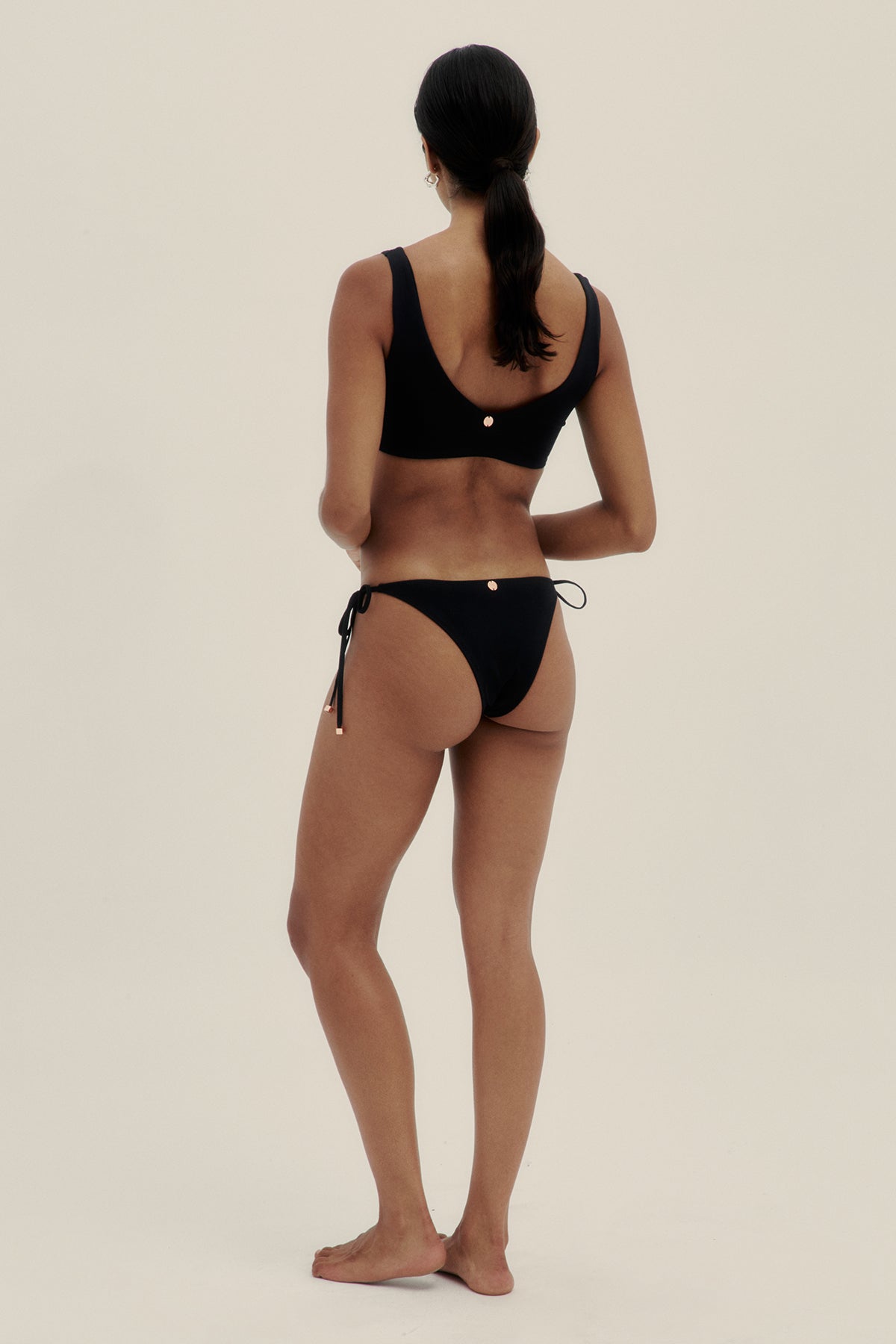 Bottom Bikini Vale Rib Negro - Polonio Uruguay