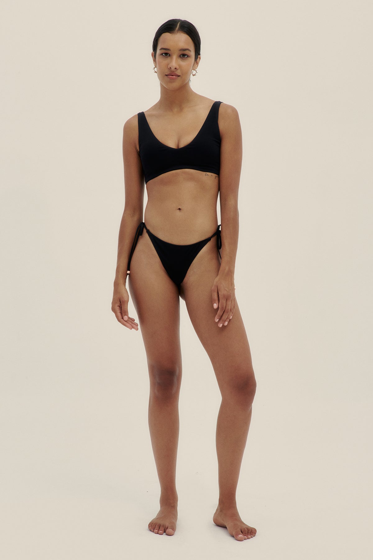 Bottom Bikini Vale Rib Negro - Polonio Uruguay