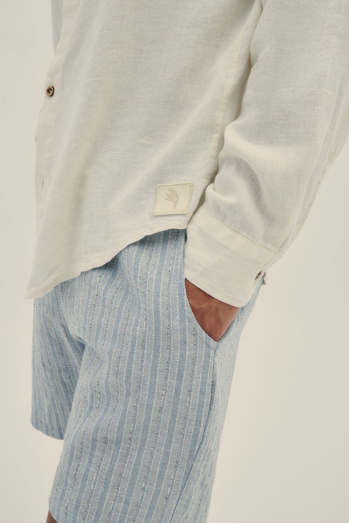 Camisa Manga Larga De Lino Crema - Polonio Uruguay