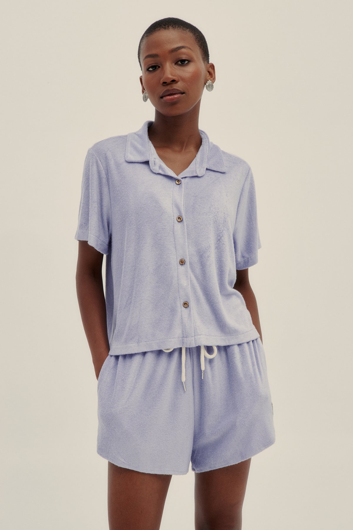 Camisa Terry Lavanda - Polonio Uruguay