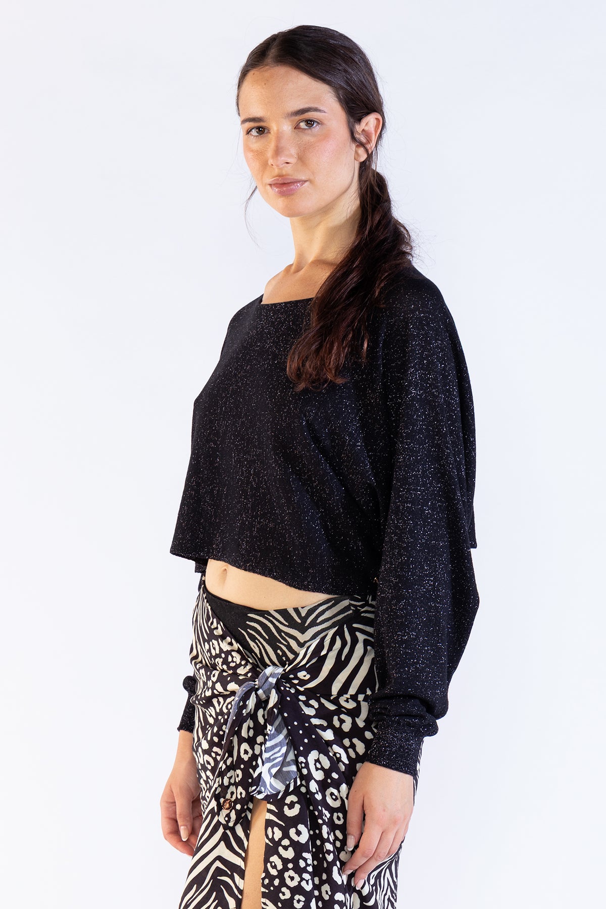 Ame Lurex Sweater Black