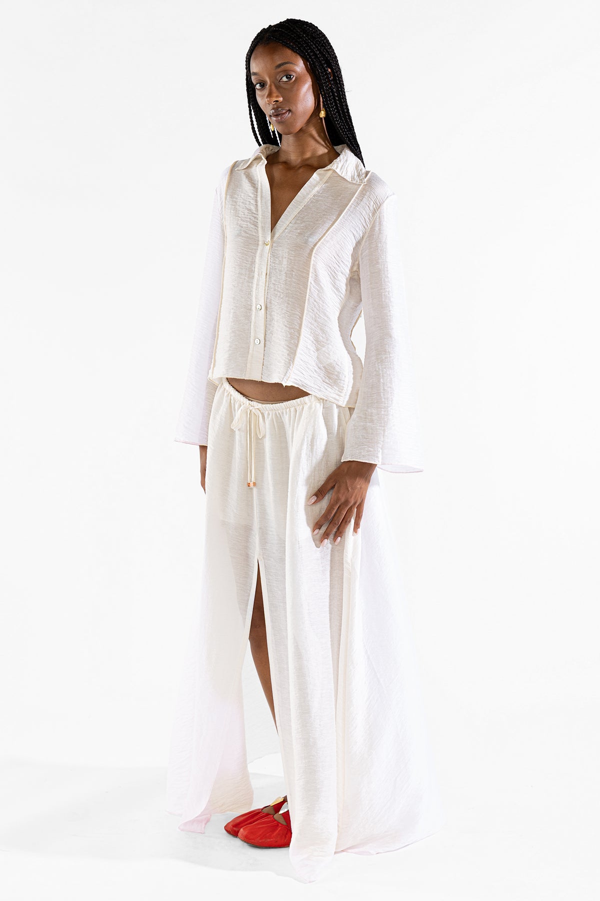 Camisa Angie Crema Tops y Camisas Polonio UY