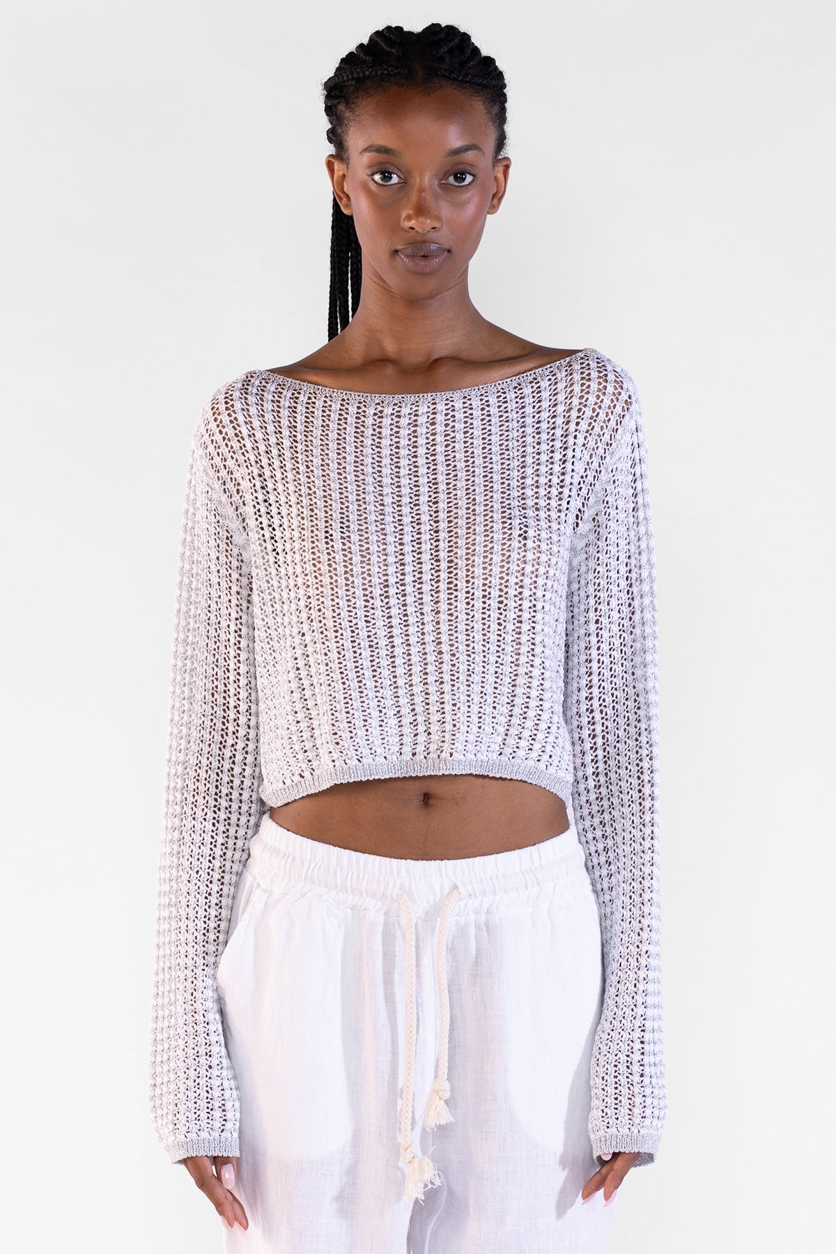 Crop Sweater Silver Tops y Camisas Polonio UY