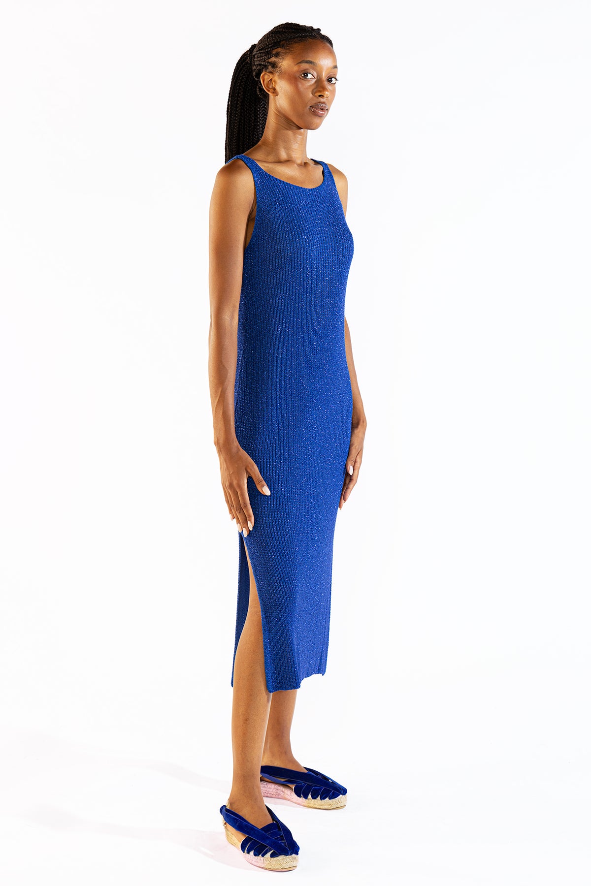 Vestido Eli Tejido Lurex Blue